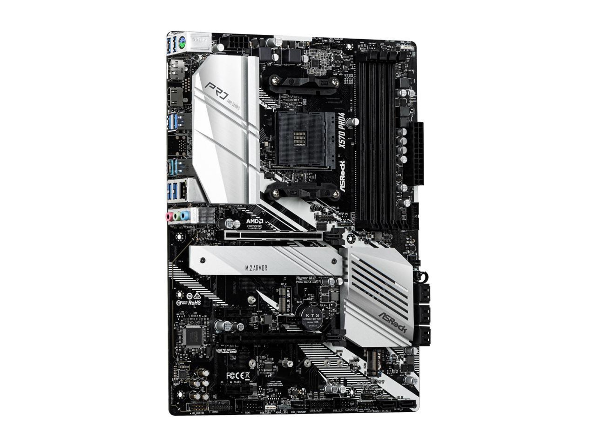 Pre-owned ASRock X570 Pro 4 AMD AM4 DDR4-SDRAM Motherboard