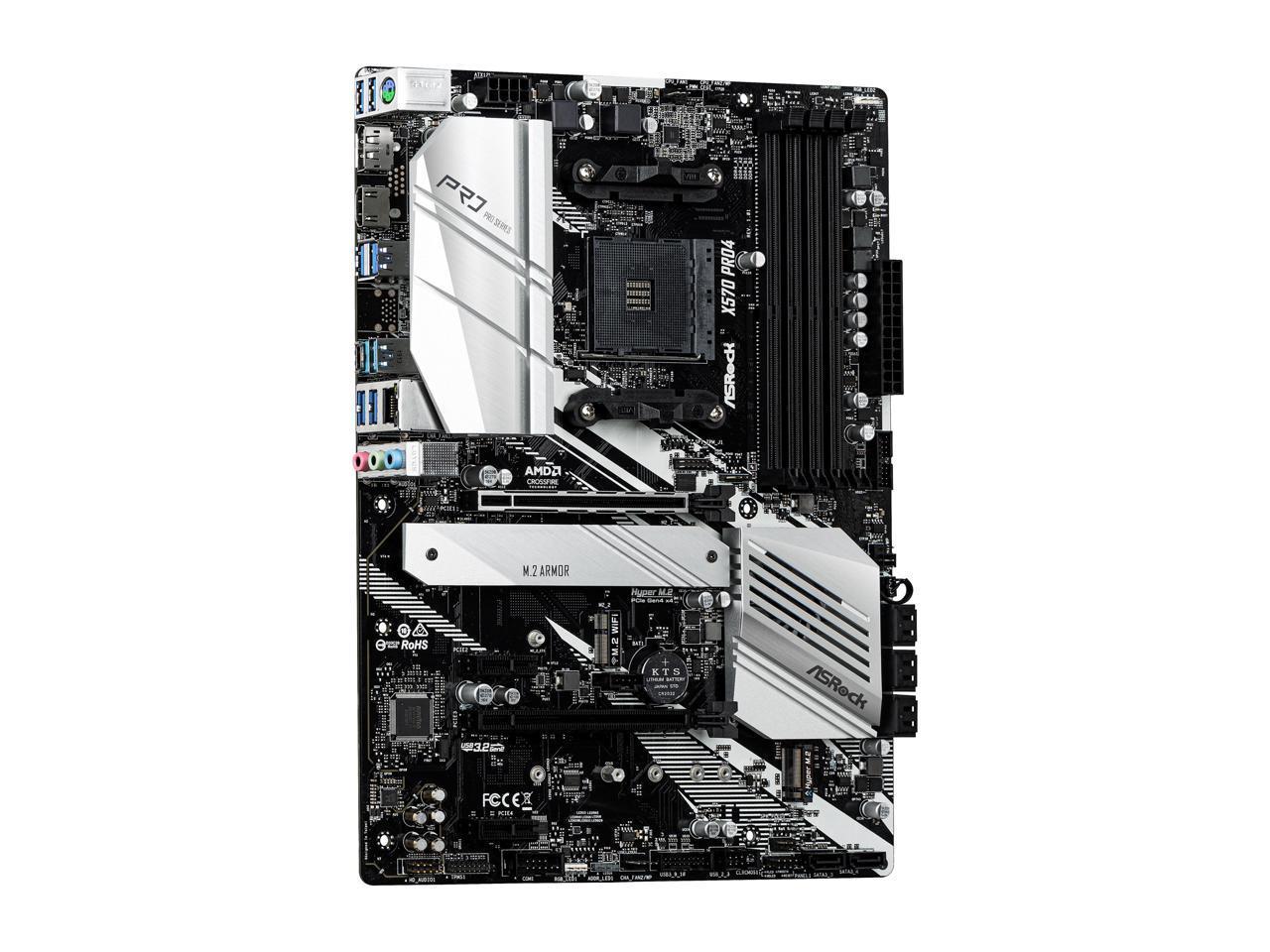Pre-owned ASRock X570 Pro 4 AMD AM4 DDR4-SDRAM Motherboard