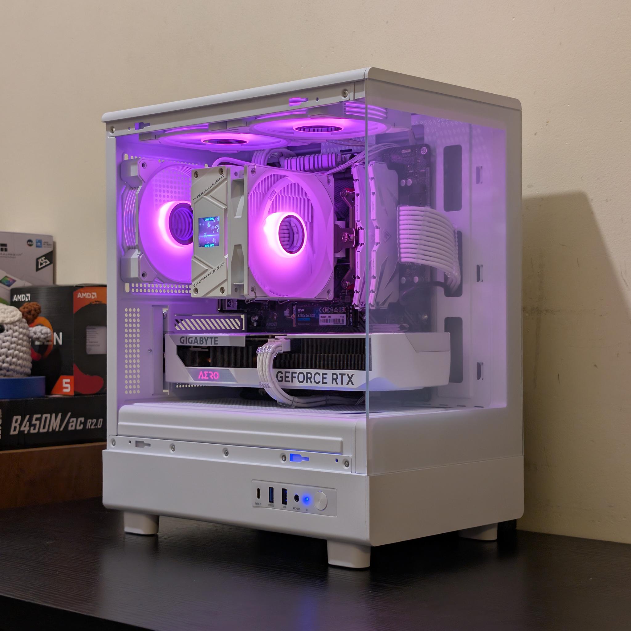 🦢🤍 White Gaming PC | RTX 4060Ti | Ryzen 5500 | 1TB SSD | 32GB RAM | WiFi 6 & Bluetooth 🤍🦢