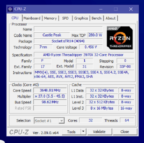 AMD RYZEN THREADRIPPER 3970X + ASUS ROG ZENITH II EXTREME ALPHA + NOCTUA NH-U14S (NO RAM/MEMORY)
