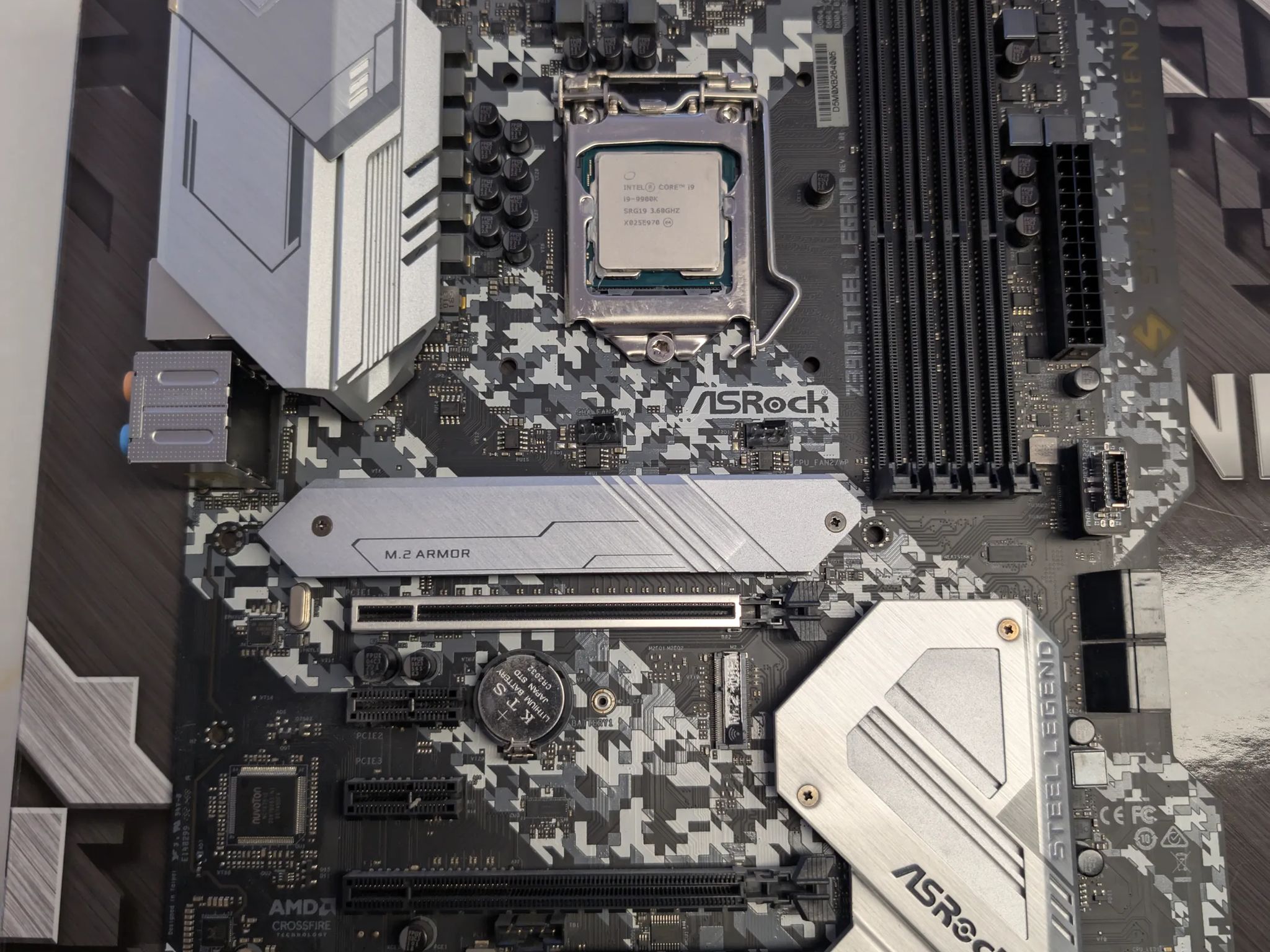 i9-9900k,  Asrock z390 Steel Legend, Plus memory and Wifi Card