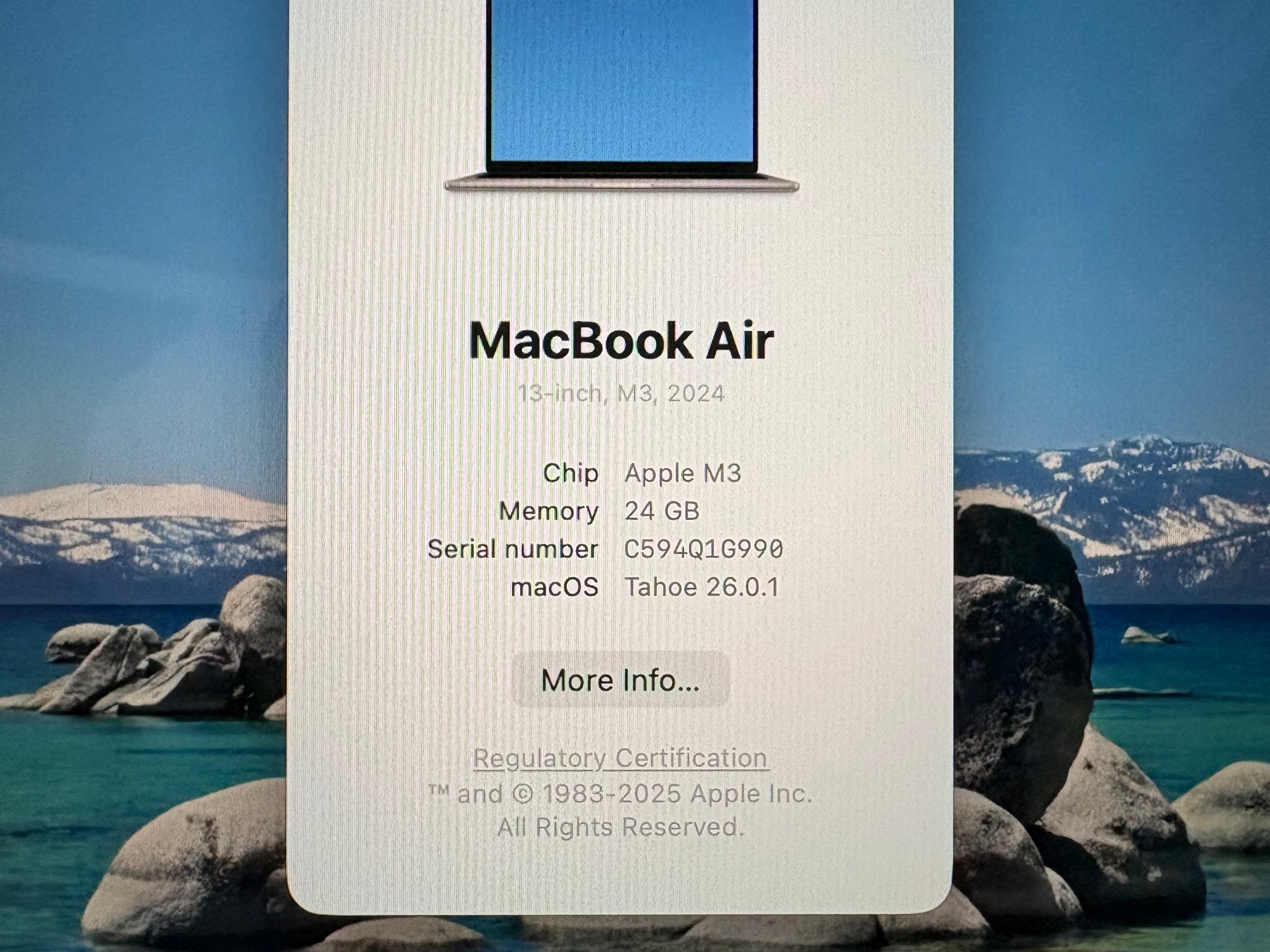 MacBook Air 13 Inch 2024 M3 Chip, 24gb Ram, 512gb ssd