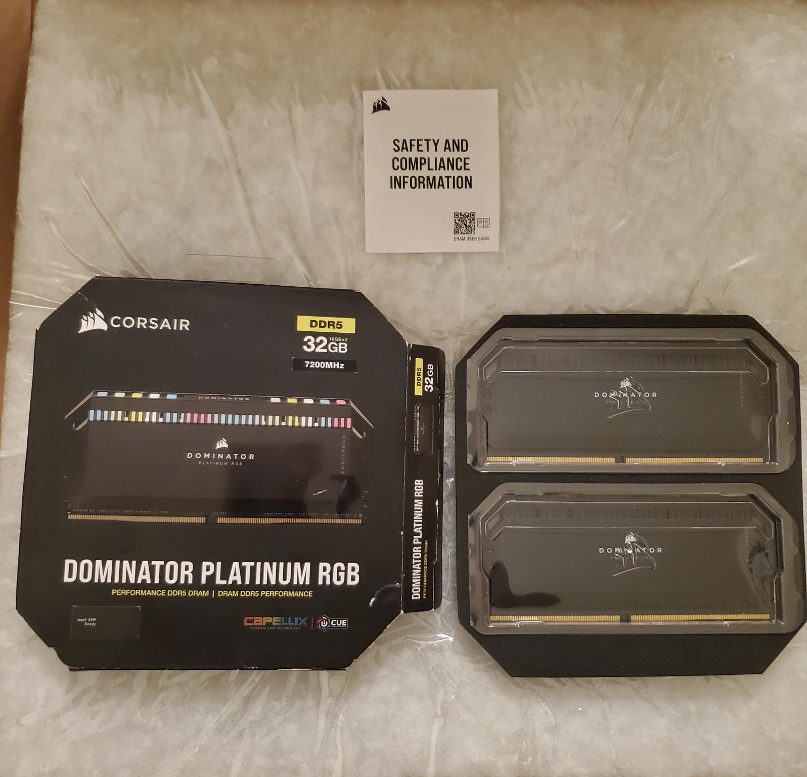 DOMINATOR® PLATINUM RGB 32GB (2x16GB) DDR5 DRAM 7200MT/s CL34