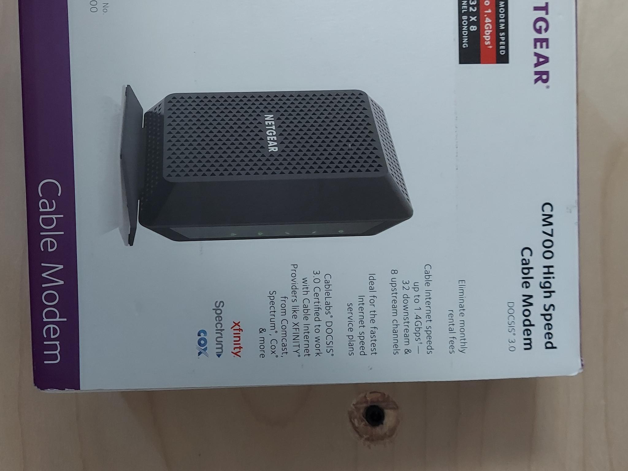 NETGEAR Cable Modem CM700 - Compatible with All Cable Providers Xfinity, Spectrum, Cox | DOCSIS 3.0