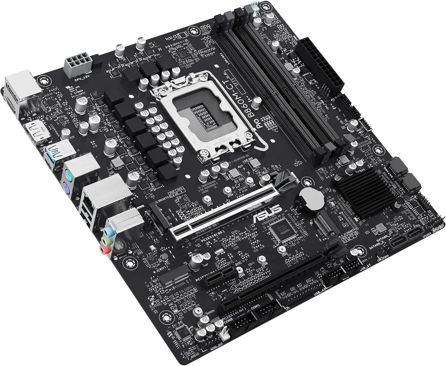 ASUS PRO B860M-CT Intel B860 LGA 1851 microATX DDR5 Desktop Motherboard
