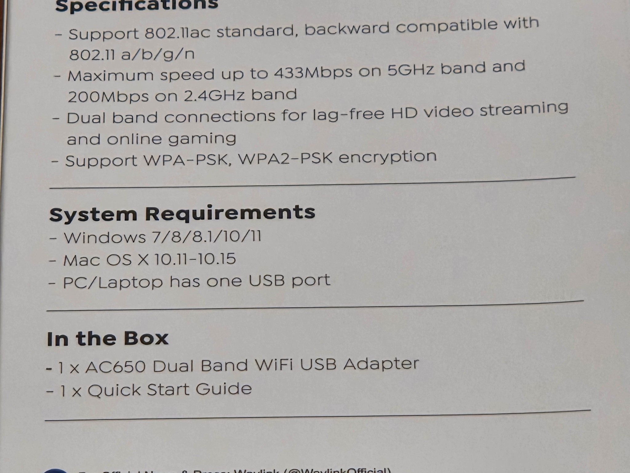 WavLink USB Wifi Adapter (Contact us for 90% Discount)