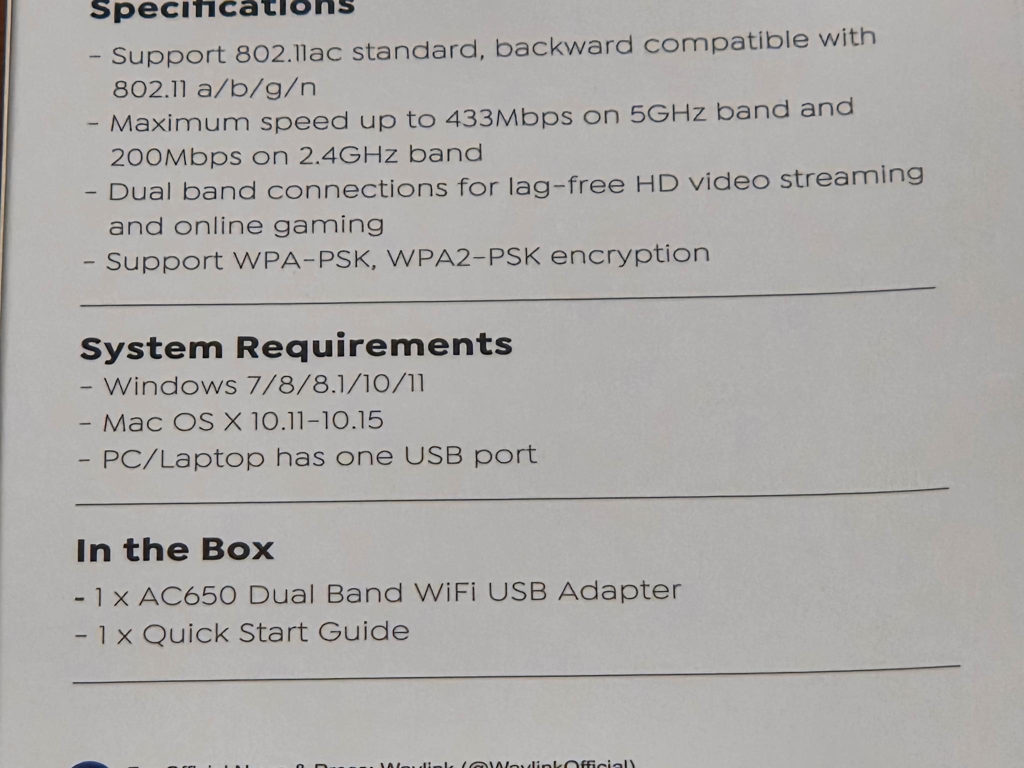 WavLink USB Wifi Adapter (Contact us for 90% Discount)