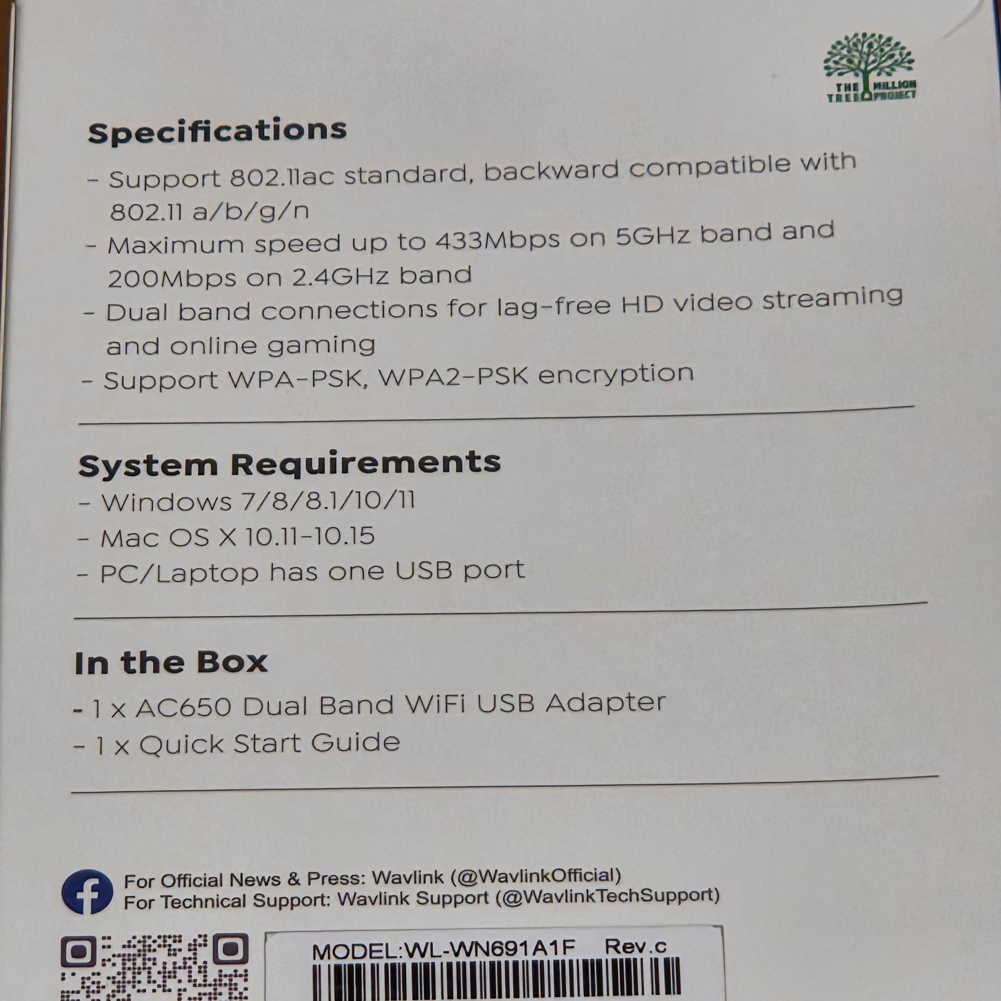 WavLink USB Wifi Adapter (Contact us for 90% Discount)