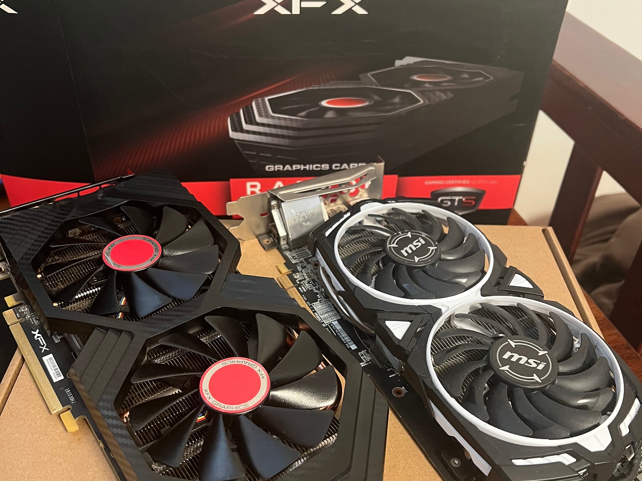 (2PACK) XFX RX 580 8GB + MSI RX 580 4GB AMD RADEON GAMING GRAPHICS CARD