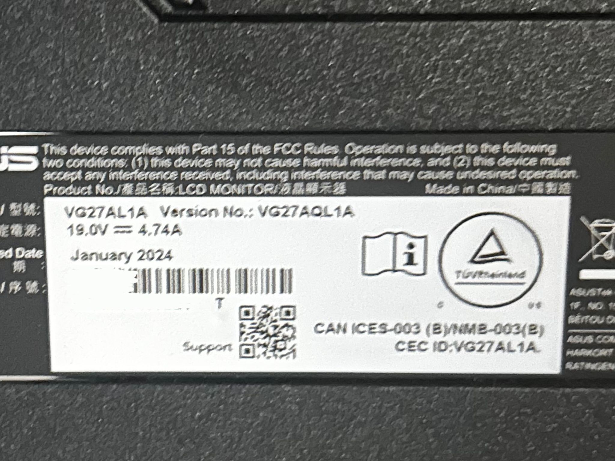 ASUS TUF 27" 2K QHD (2560 x 1440) 170Hz Gaming Monitor (VG27AQL1A) (PRICE DROP!!!!!)