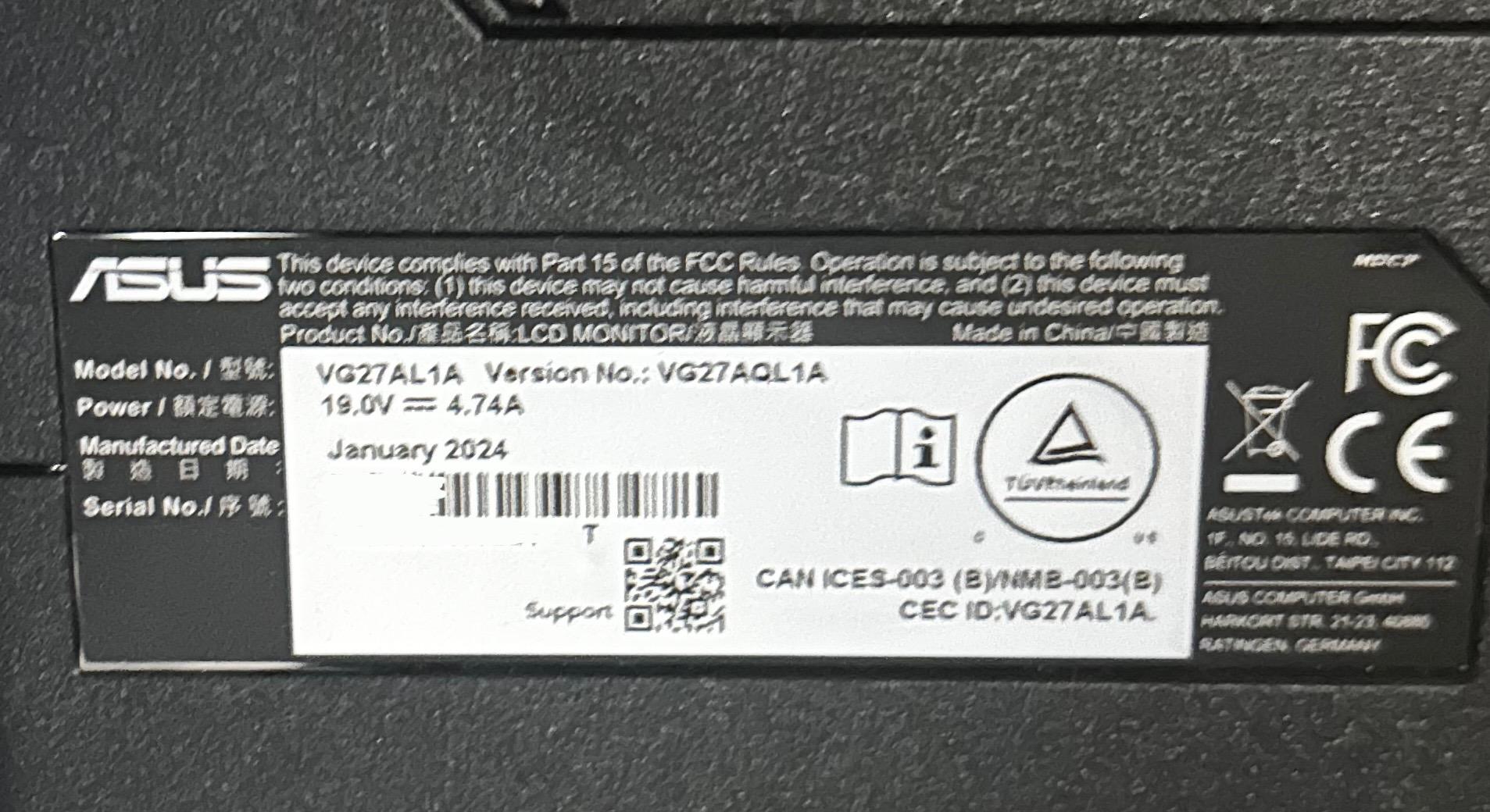 ASUS TUF 27" 2K QHD (2560 x 1440) 170Hz Gaming Monitor (VG27AQL1A) (PRICE DROP!!!!!)
