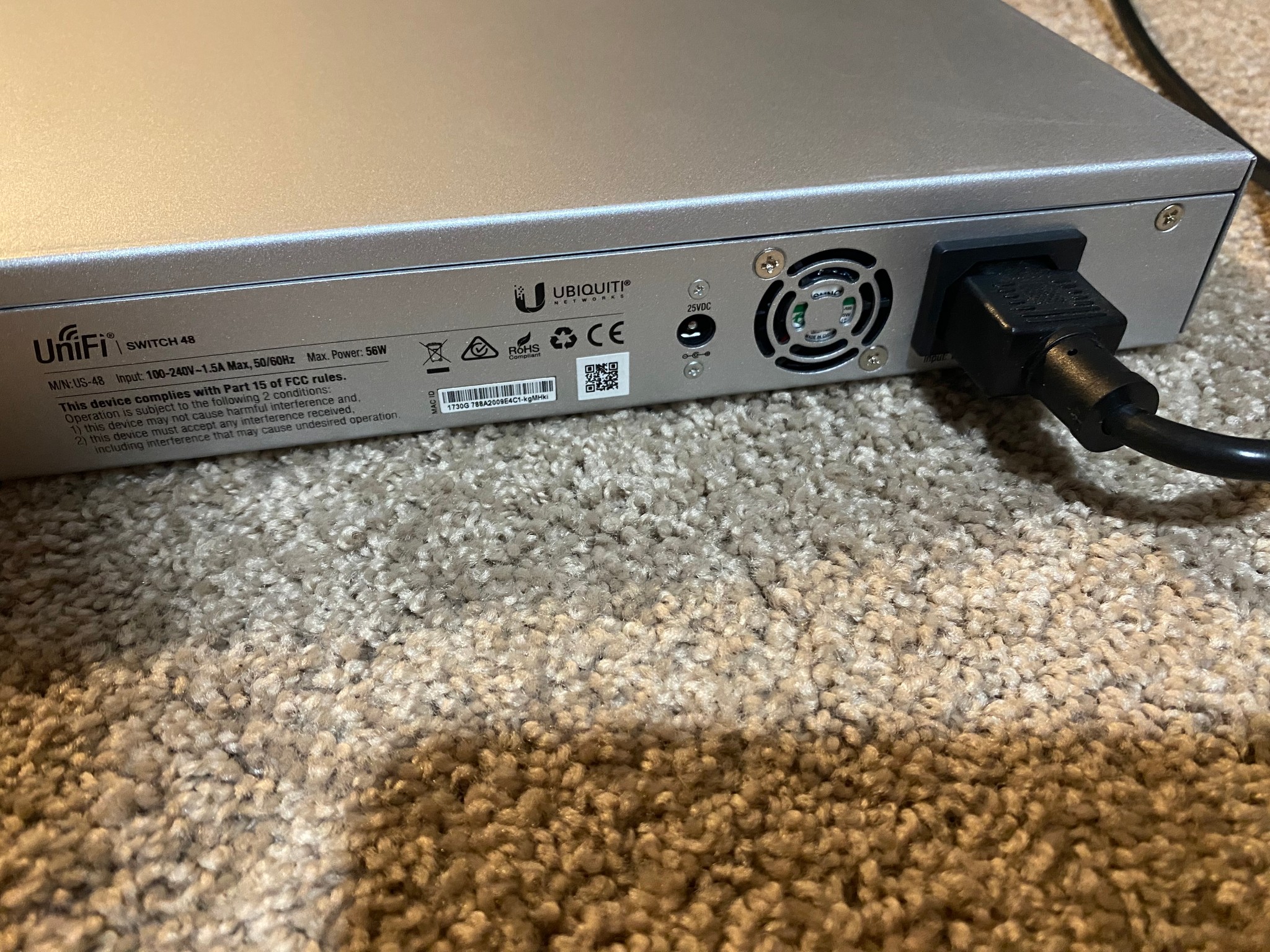 Ubiquiti UniFi US-48 48-Port Switch | NON-PoE | 2x SFP+ 10G + 2x SFP | Rackmount | Tested