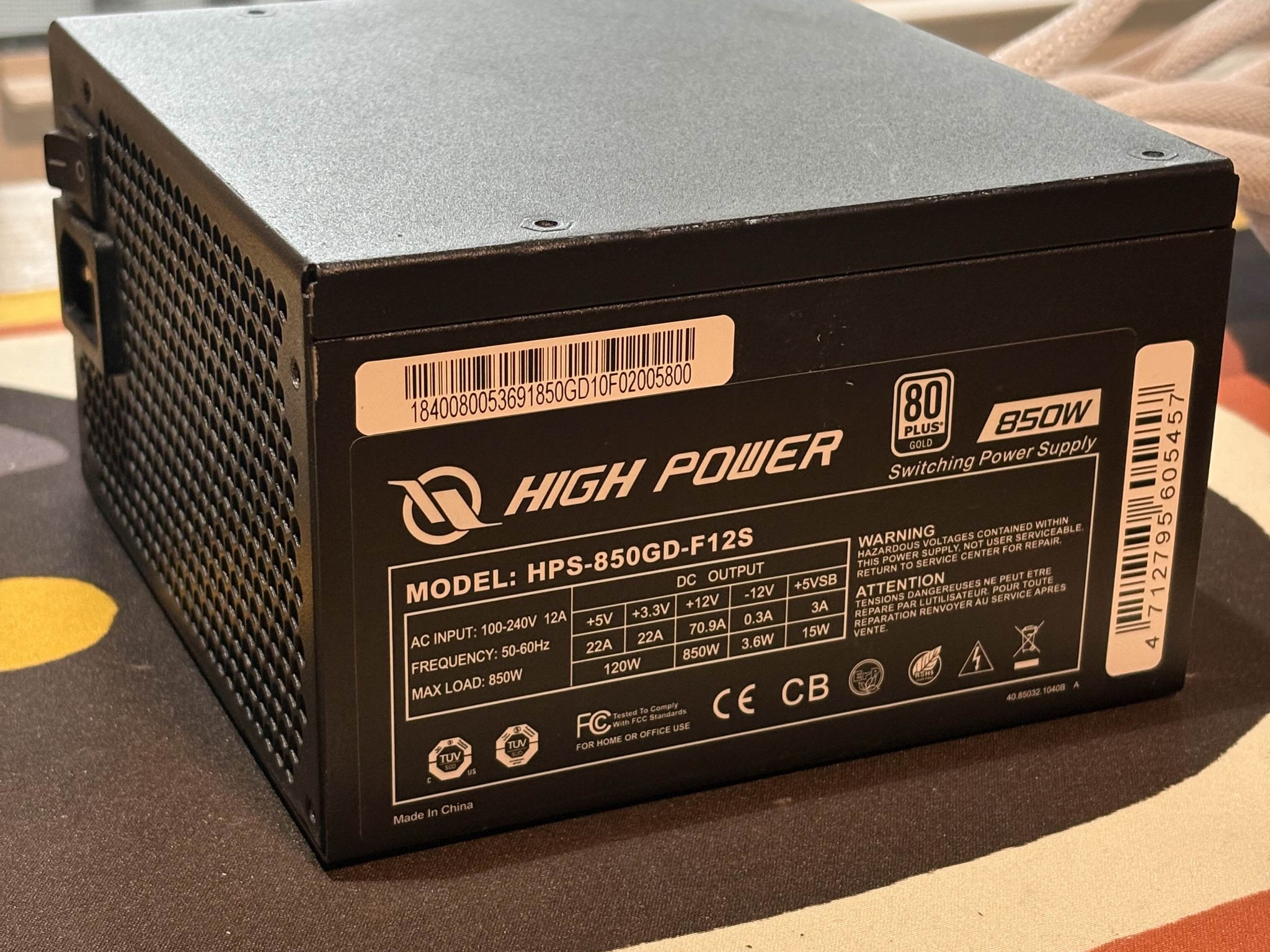 High Power 850W Gold Non-Modular