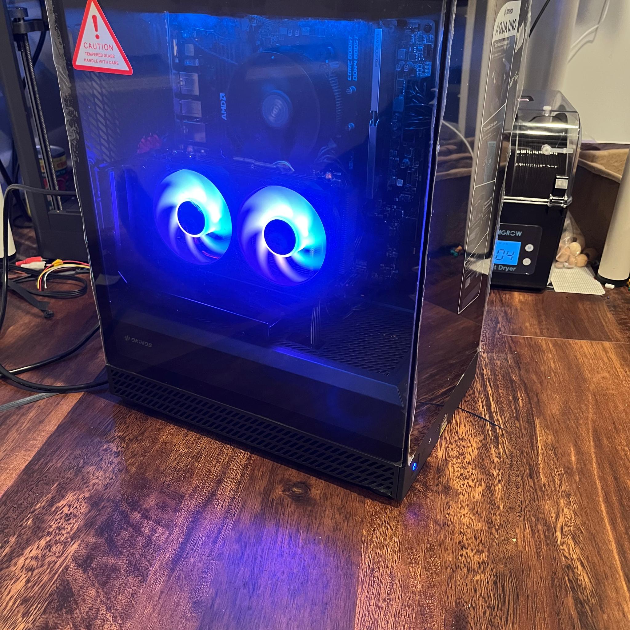 CASE DENT - GPU FANS ARE ZIPTIED - GeForce GTX 1060 6GB Custom Gaming PC - Ryzen 5 5500