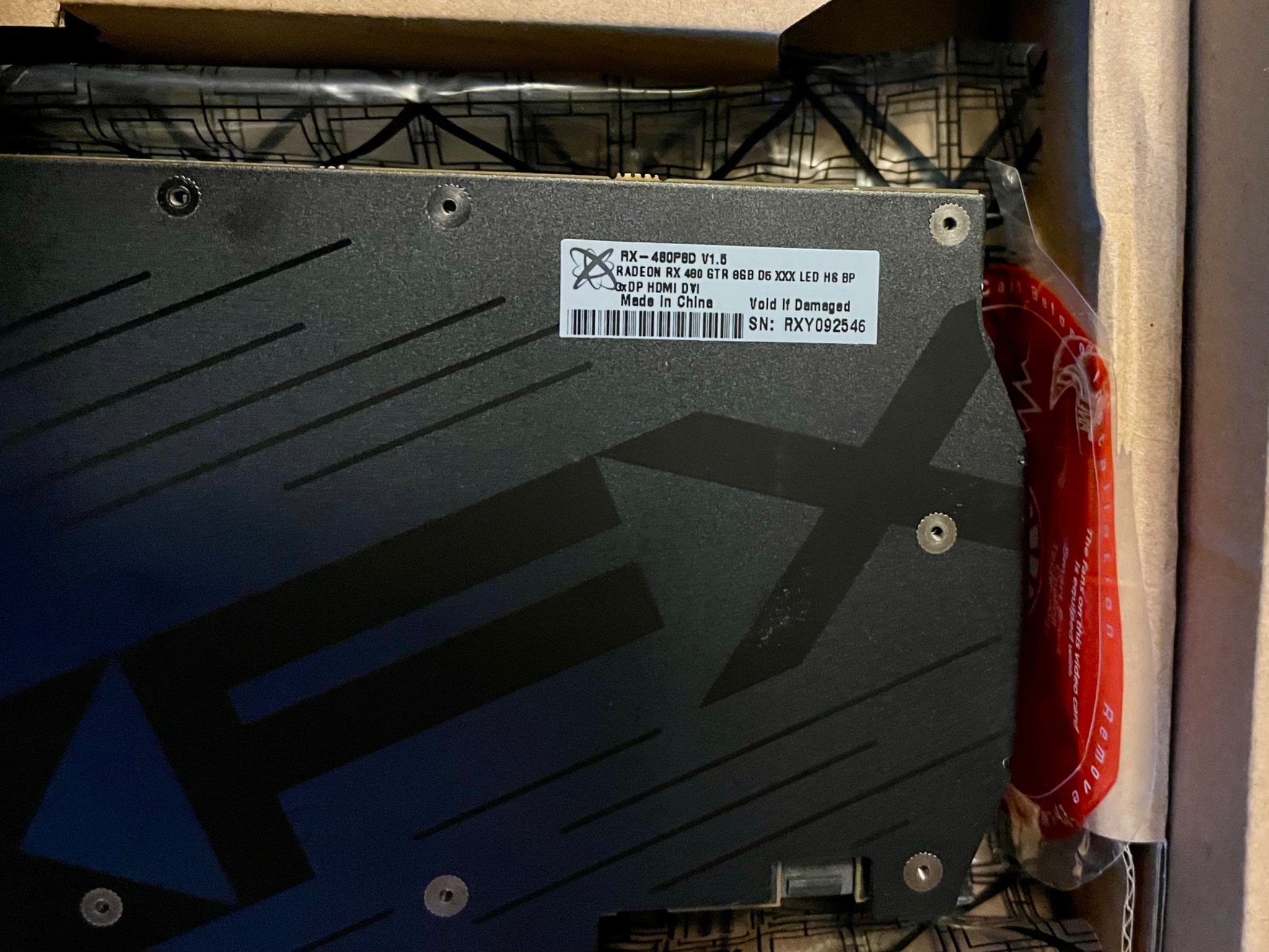 XFX RX480GTR IN ORIGINAL BOX w/ LED FANS (Dual BIOS: RX480 / RX580)