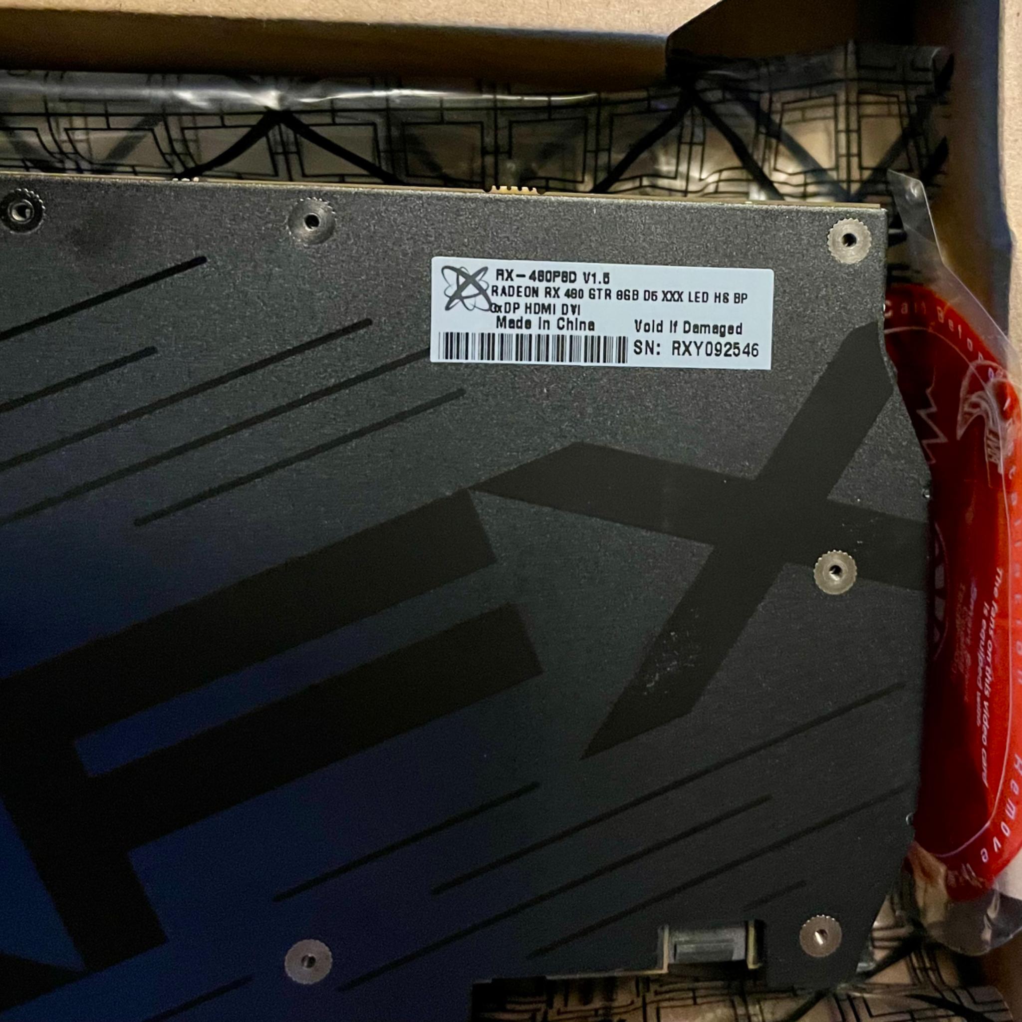 XFX RX480GTR IN ORIGINAL BOX w/ LED FANS (Dual BIOS: RX480 / RX580)