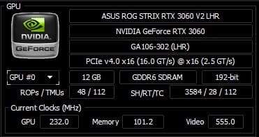 ASUS ROG STRIX GAMING OC GeForce RTX 3060 12GB
