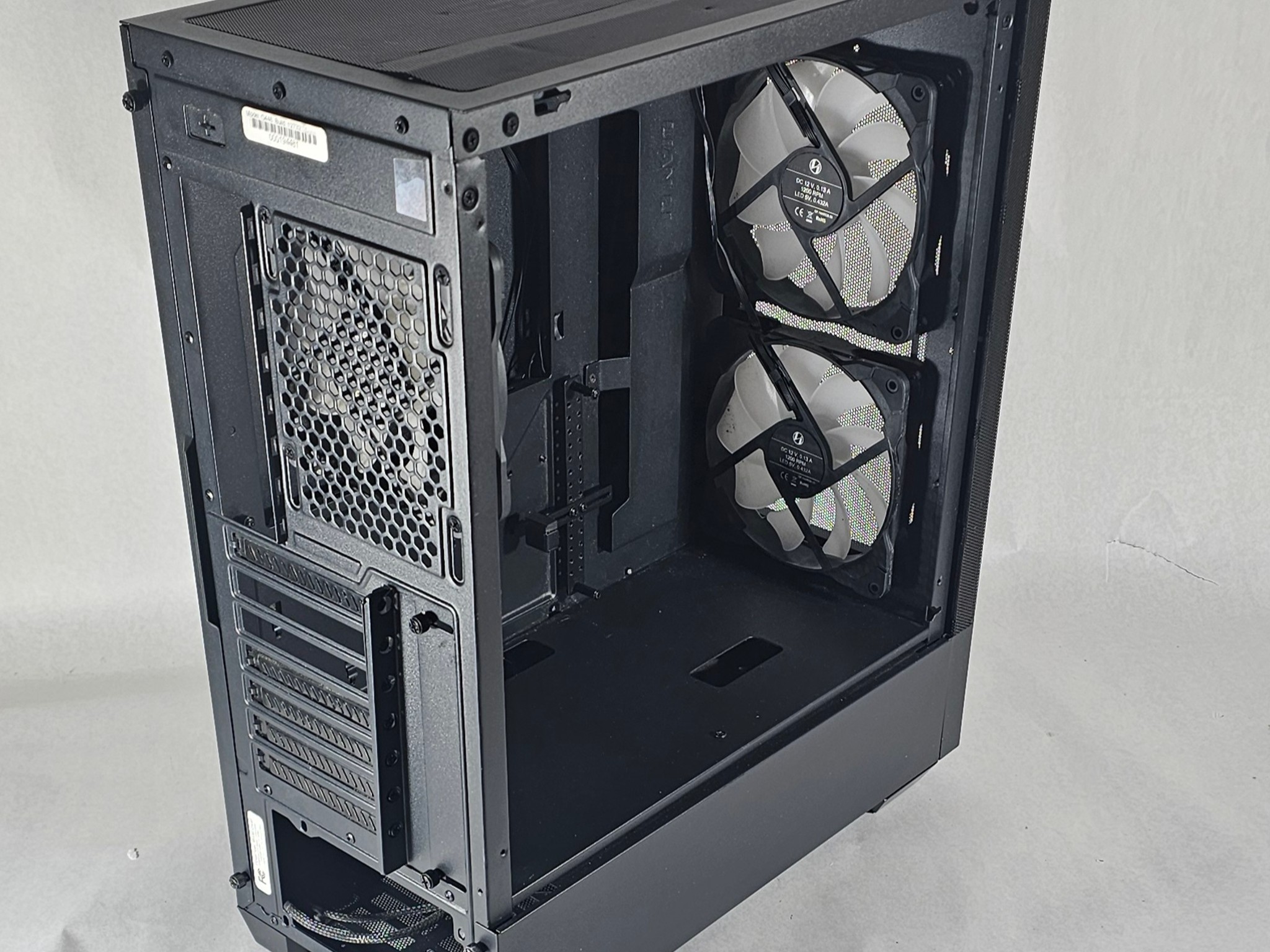 Black PowerSpec PC Case with Tempered Glass w/ 3 Fans