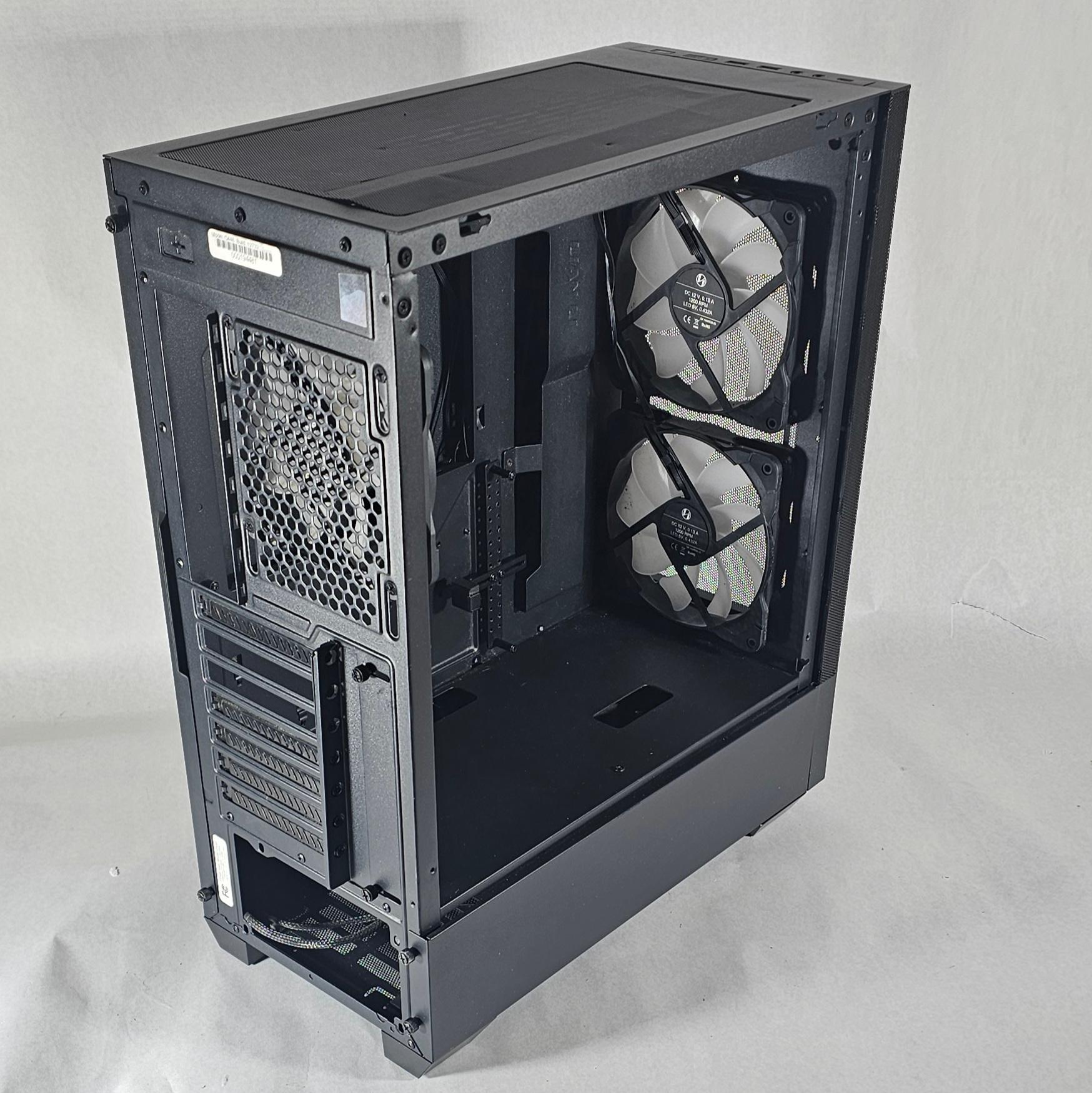 Black PowerSpec PC Case with Tempered Glass w/ 3 Fans