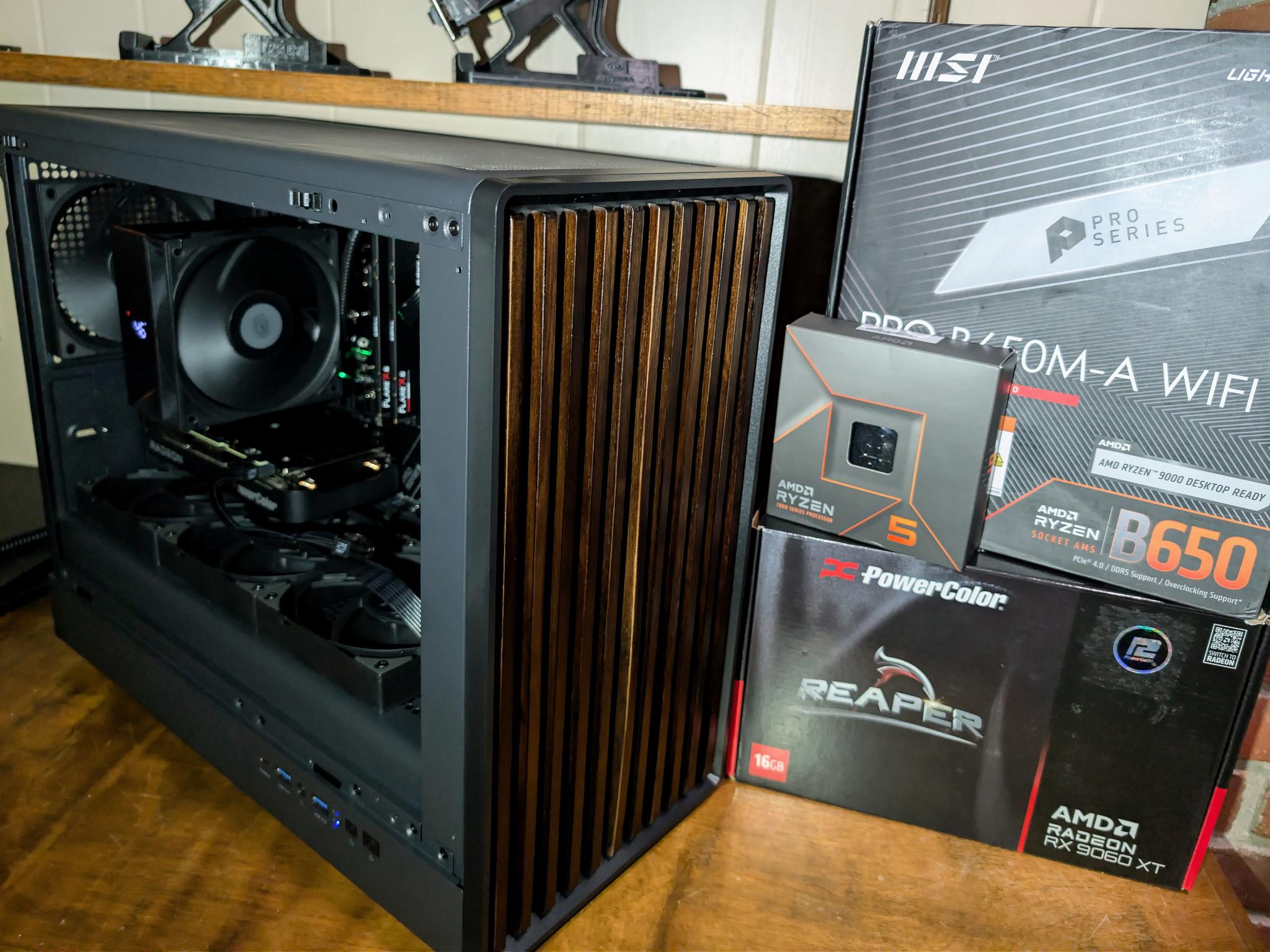 Next-Gen Wood Inspired Gaming PC | Ryzen 5 7600X | 32GB DDR4 6000 | RX 9060 XT 16GB | 1440p Ultra