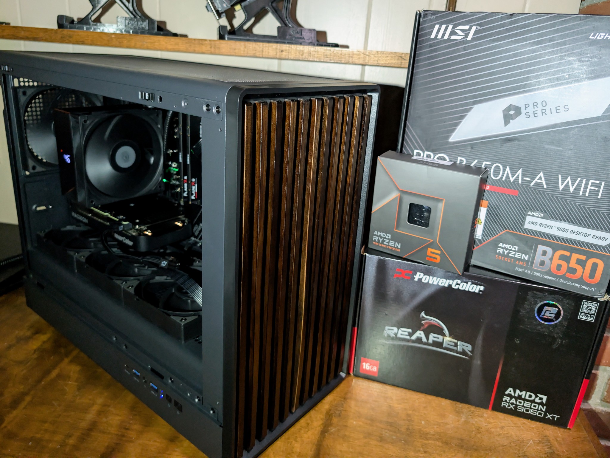 Next-Gen Wood Inspired Gaming PC | Ryzen 5 7600X | 32GB DDR5 6000 | RX 9060 XT 16GB | 1440p Ultra