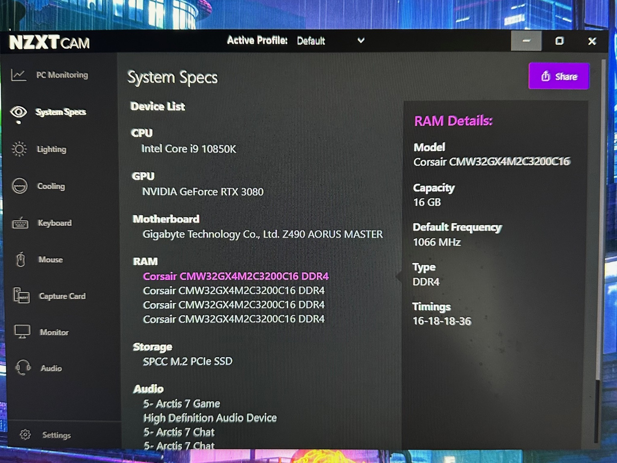 i9 10850k | 3080 founders | 64 gb ddr4 | Gaming PC