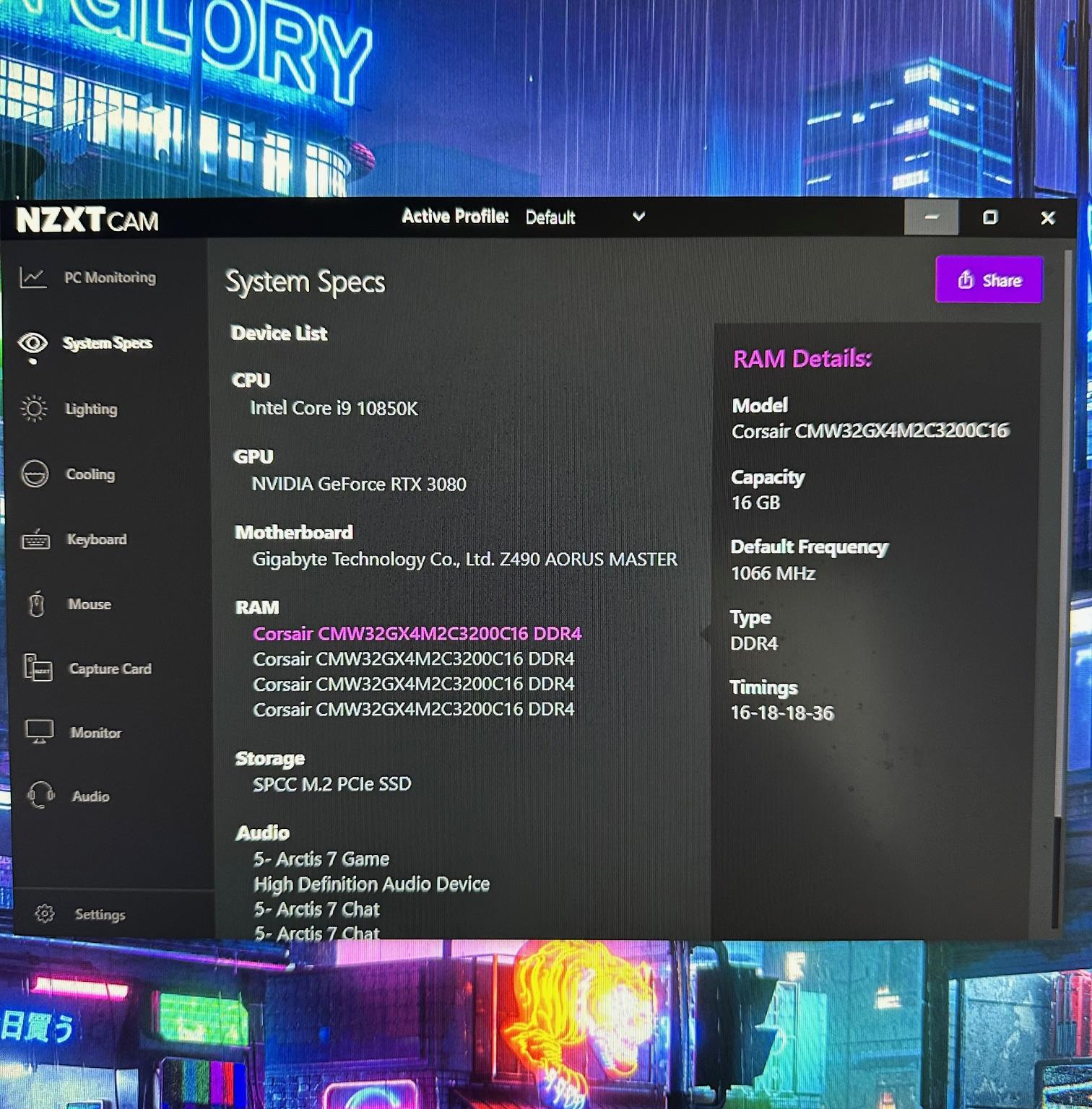i9 10850k | 3080 founders | 64 gb ddr4 | Gaming PC