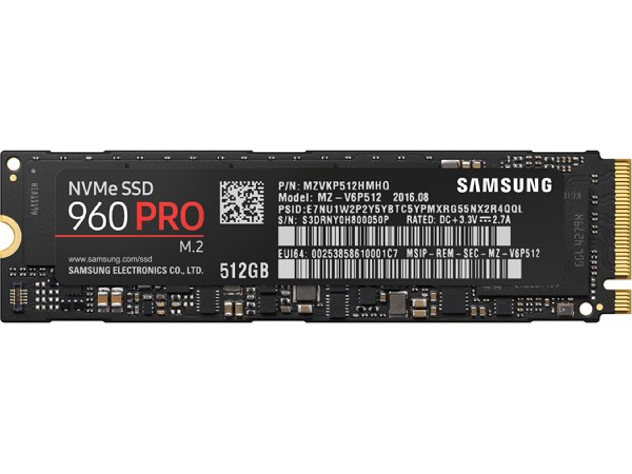 Samsung 960 Pro NVMe M.2 SSD 512 GB Storage