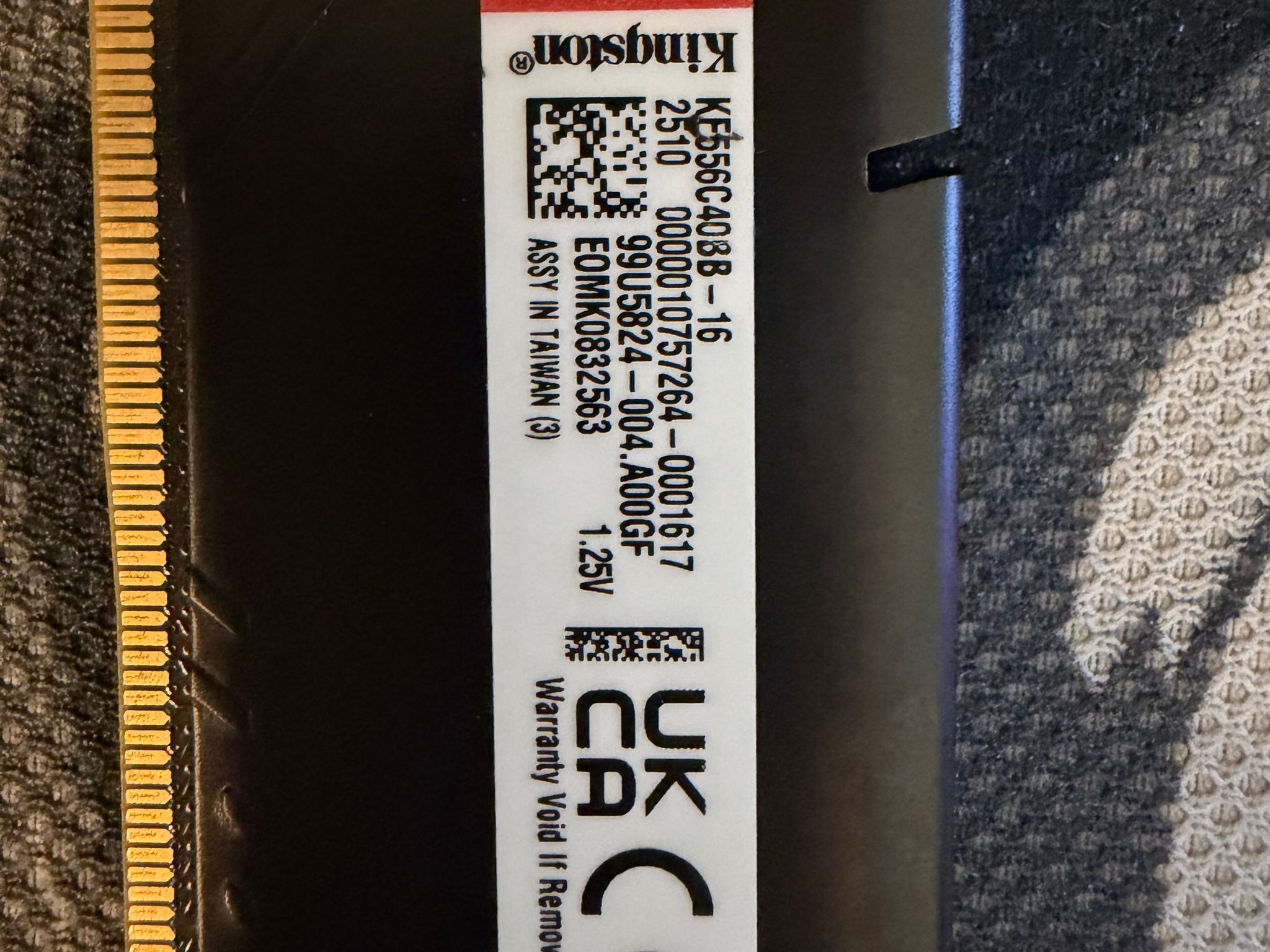 Kingston Fury DDR5 5600 C40 1x16GB