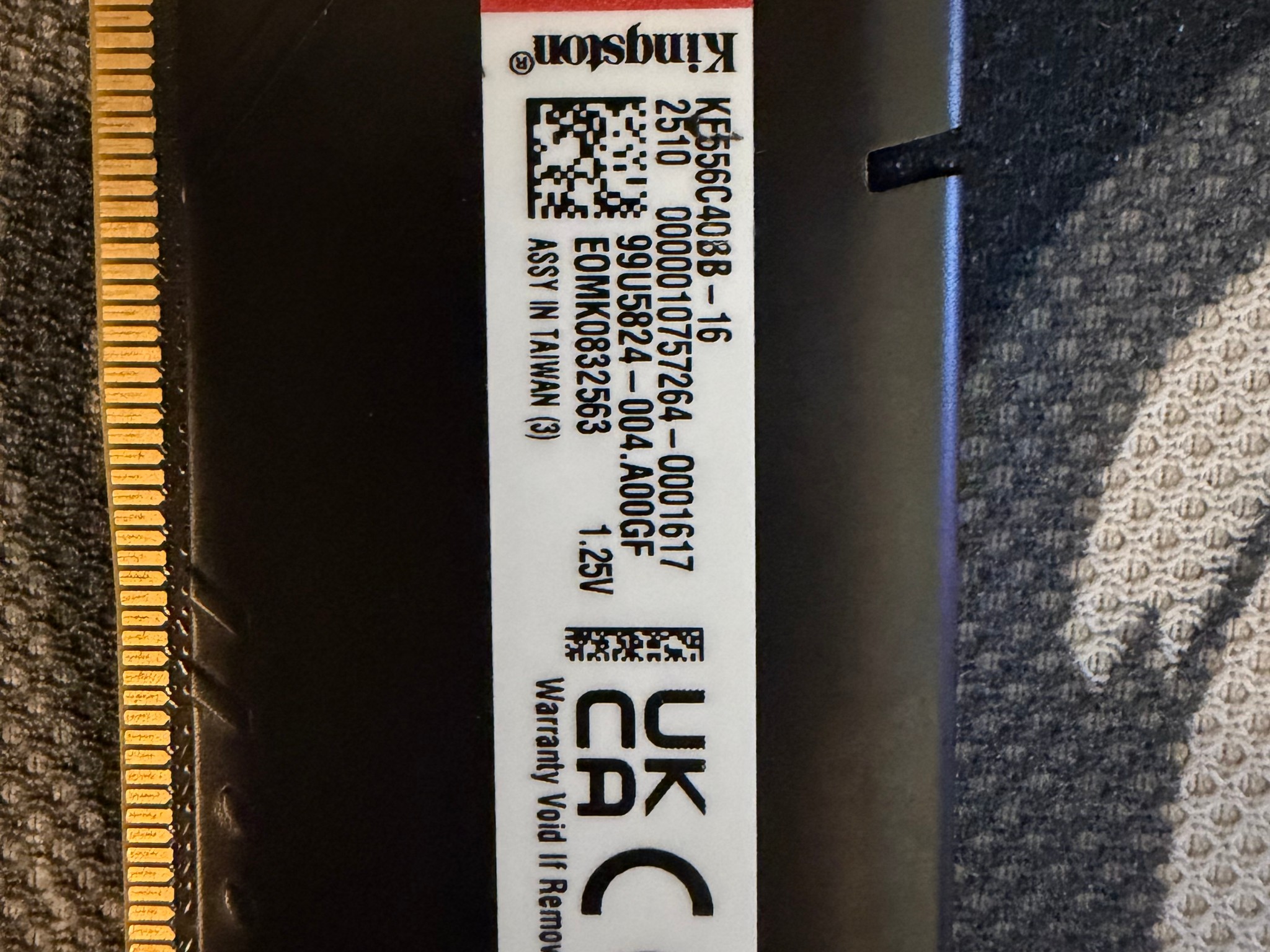 Kingston Fury DDR5 5600 C40 1x16GB