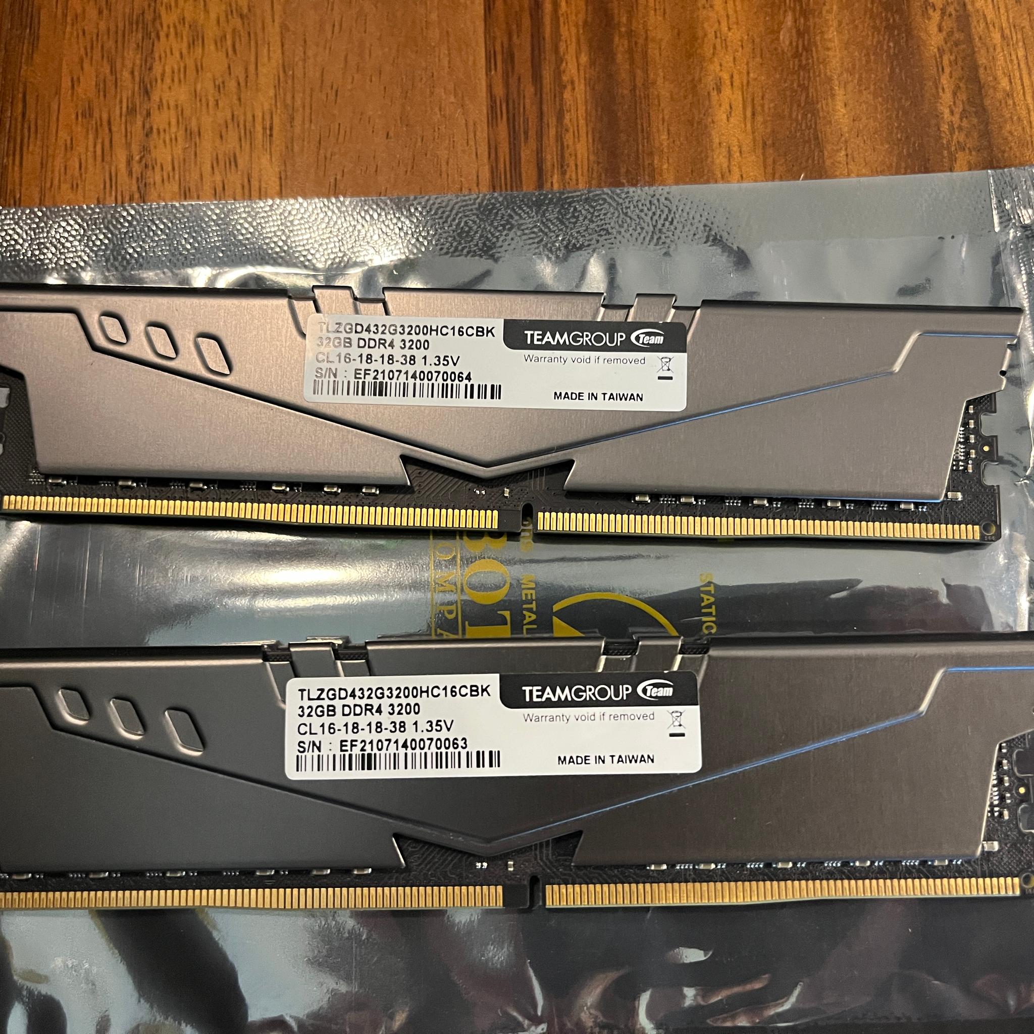 64GB TeamGroup VULCAN Z DDR4 DESKTOP MEMORY 3200MHz 2 x 32GB