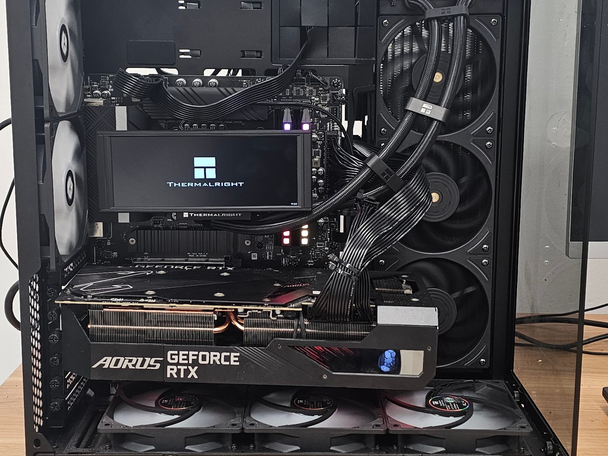 Black PC Case with Tempered Glass w/ 5 Fans