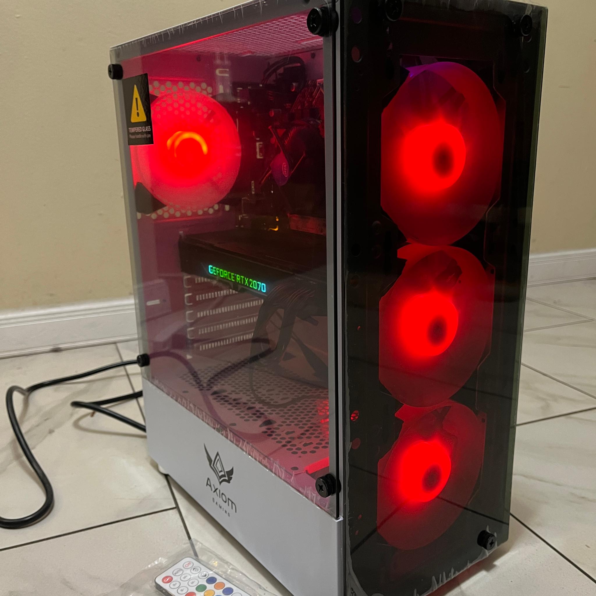 🔥RTX 2070, Intel i5-10400, 12GB RAM, 870 GB Storage, High Performance RGB Gaming PC w/ Remote