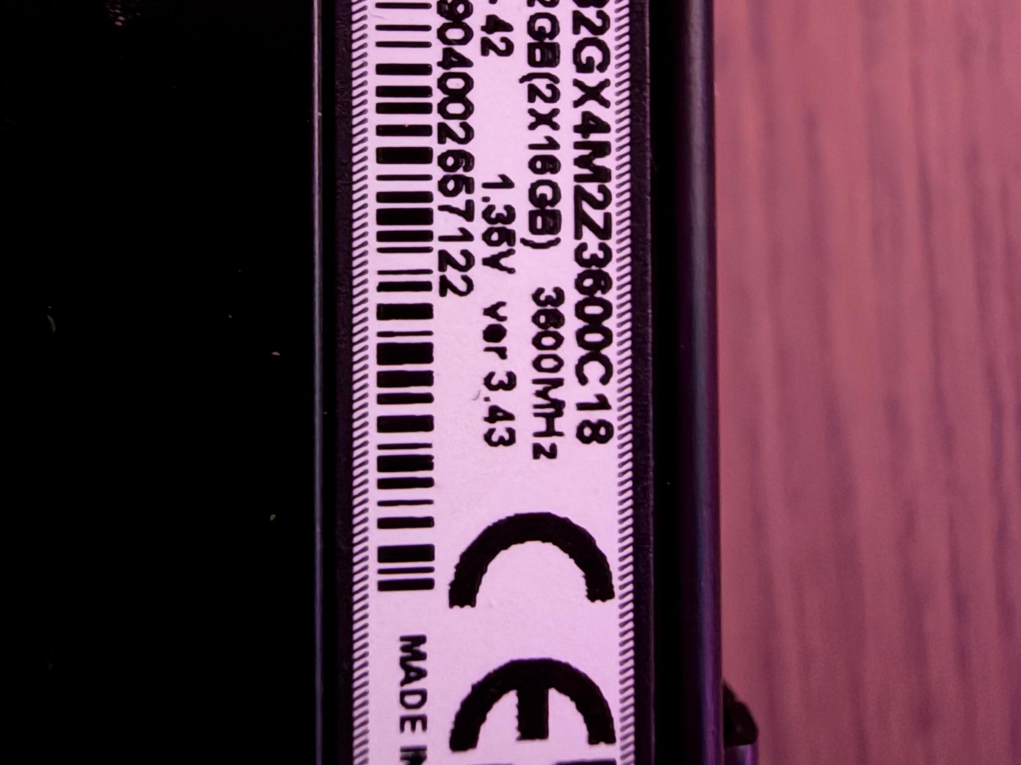 Corsair Vengeance LPX 32 GB (2x 16 GB)DDR4 3600 MHz