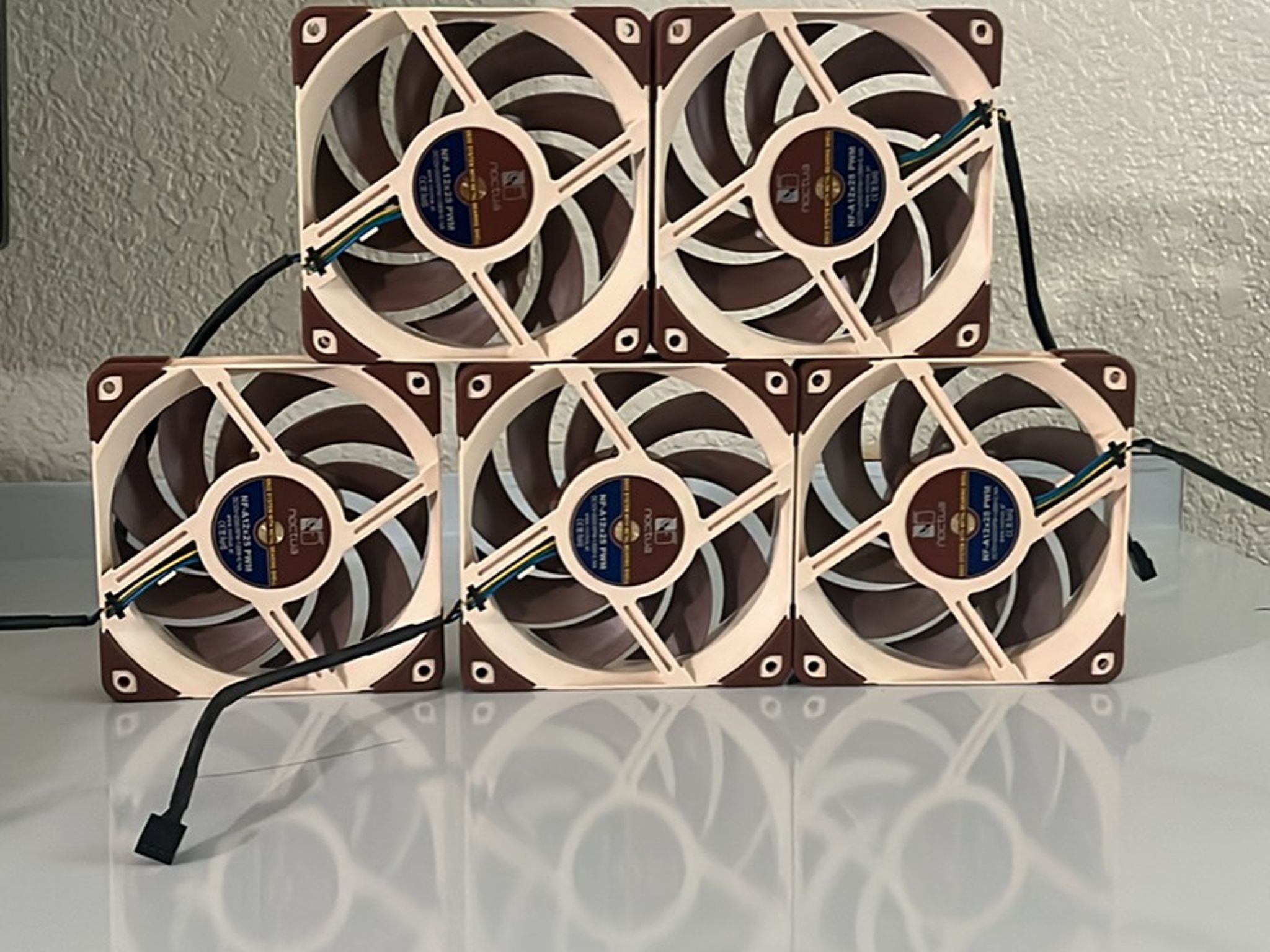 Noctua NF-A12x25 PWM, Premium Quiet Fan, 4-Pin (120mm, Brown)X5 fans