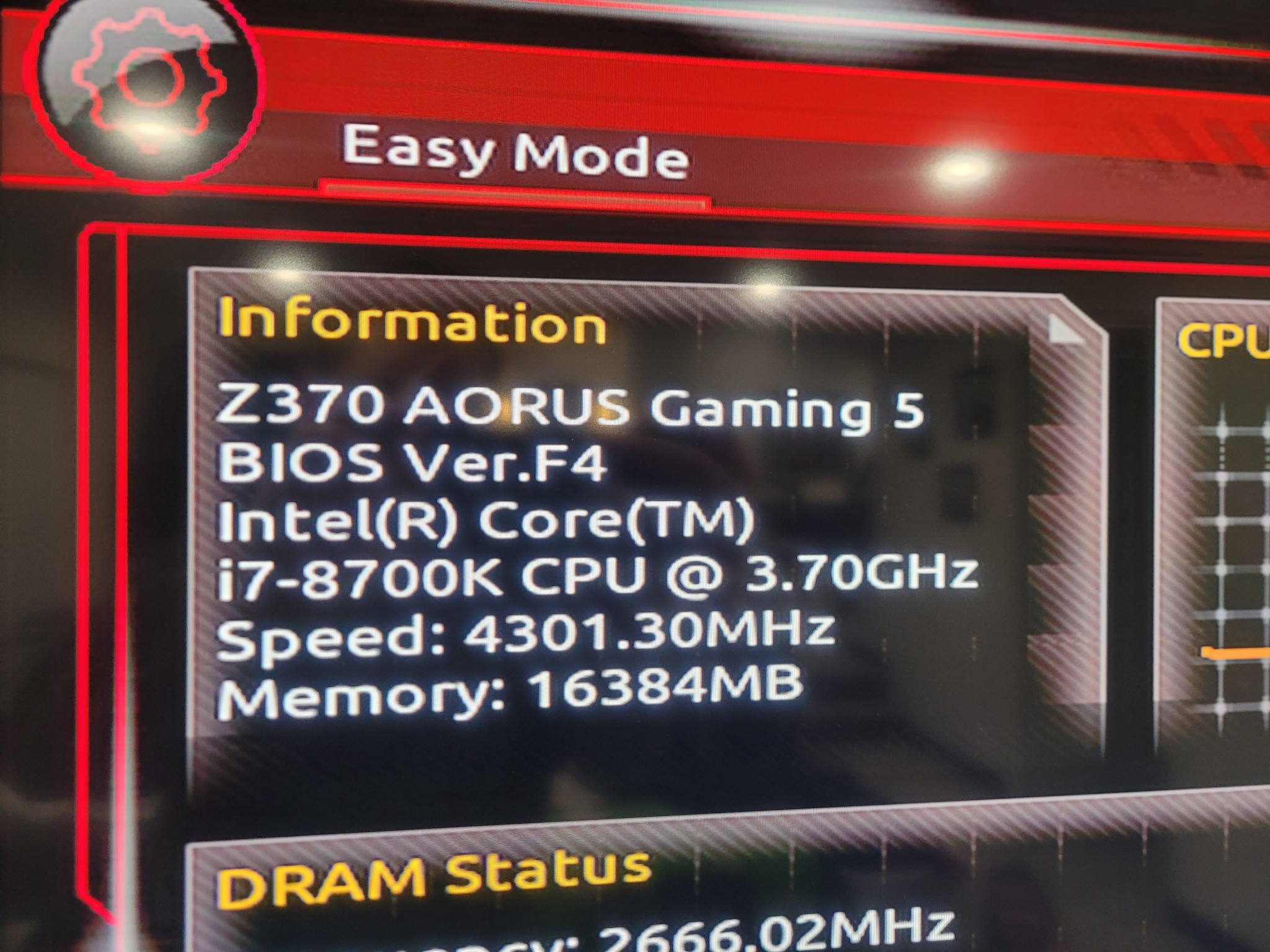 Z370 AORUS Gaming 5 (Wifi) with Intel I7-8700k
