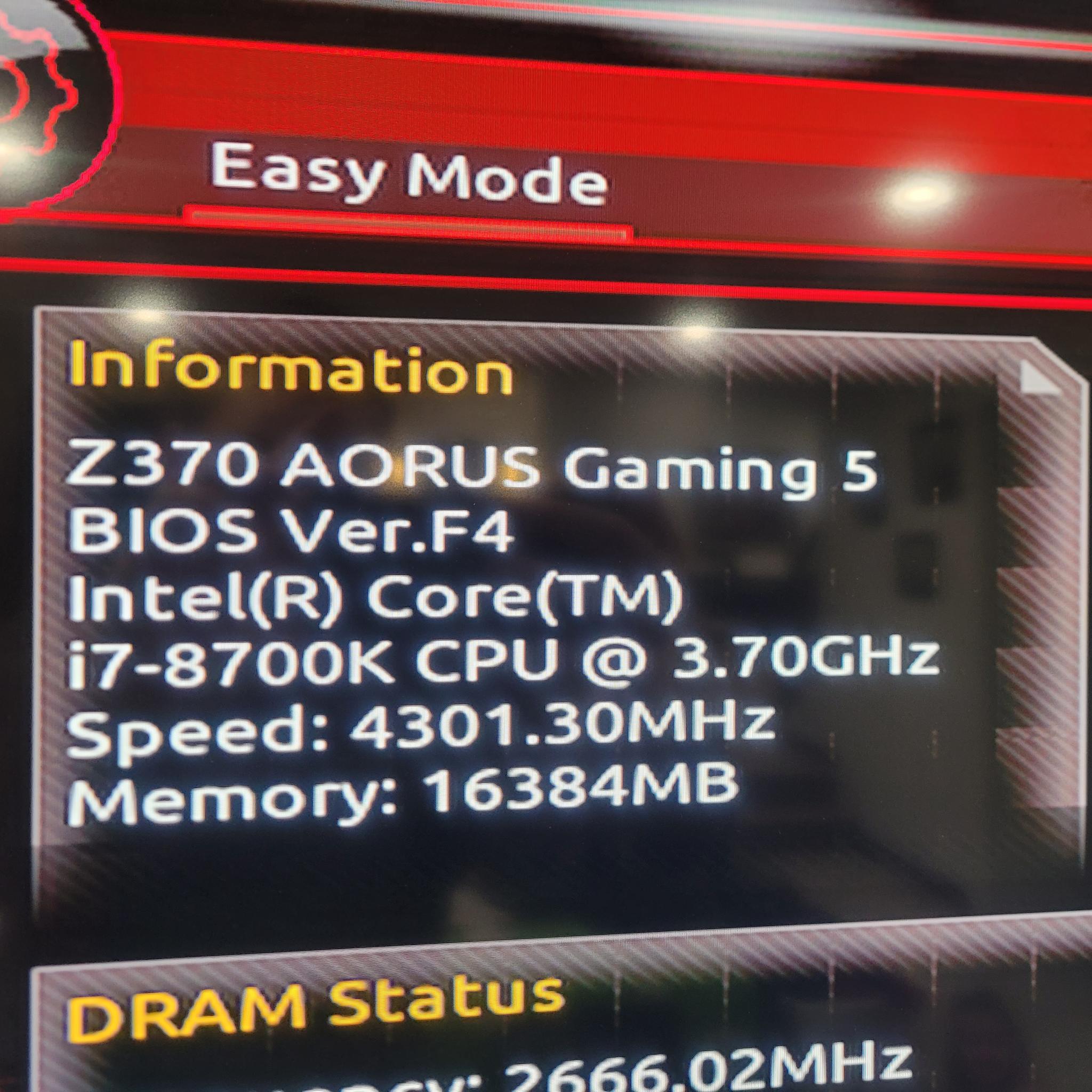 Z370 AORUS Gaming 5 (Wifi) with Intel I7-8700k