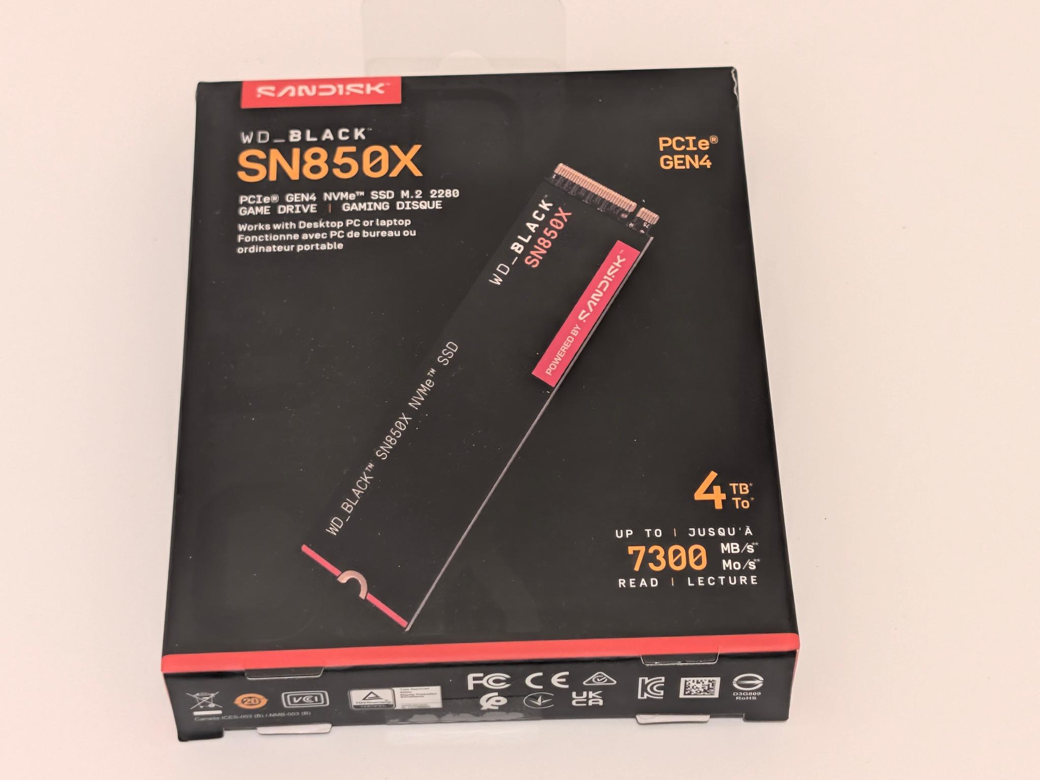 Western Digital WD_BLACK SN850X 4TB NVMe Internal M.2 SSD NEW SEALED w/o heatsink