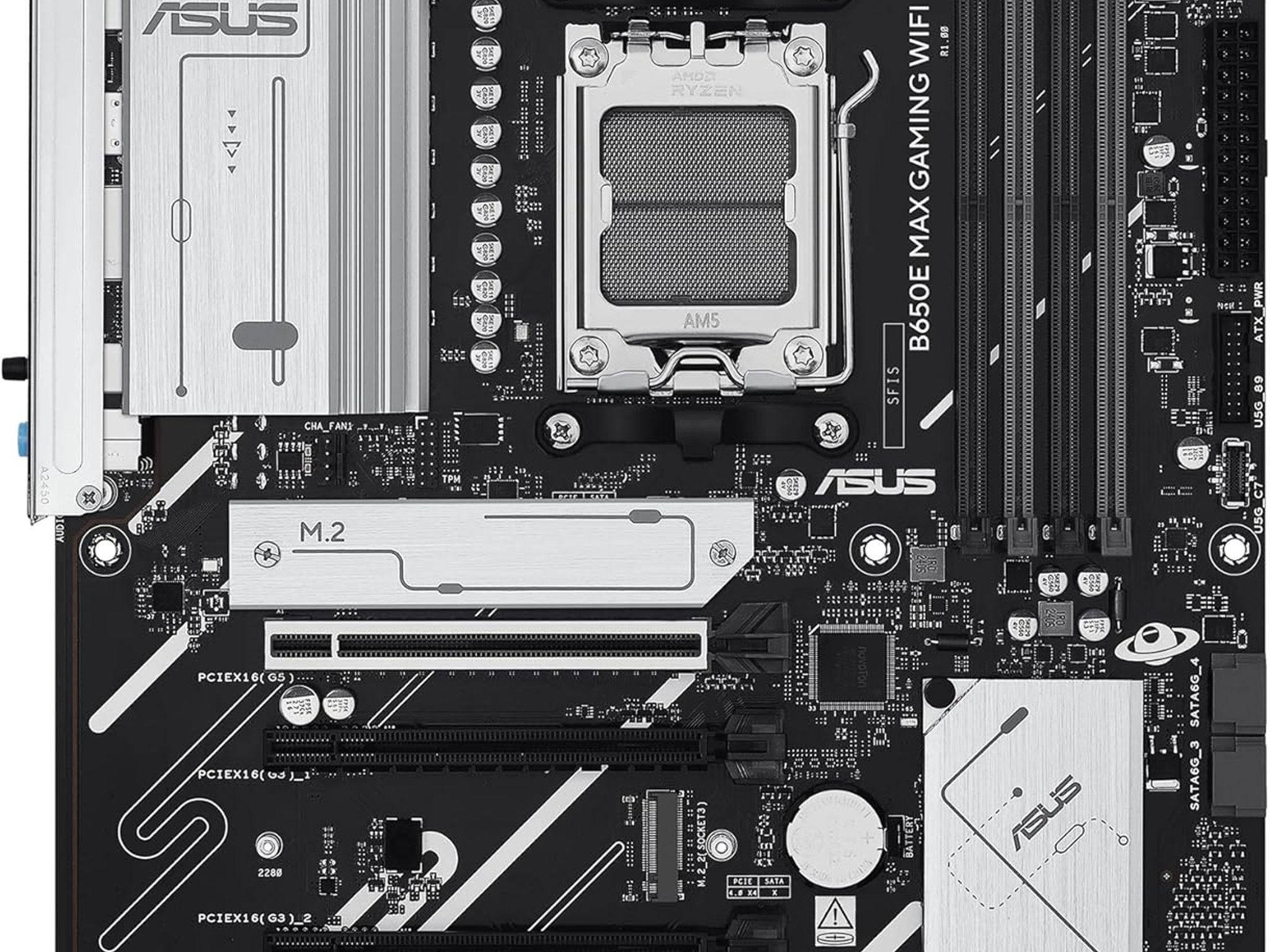 ASUS B650E MAX Gaming WiFi ATX Motherboard, DDR5,, 3X M.2 Slots, Wi-Fi 6E, Realtek 2.5Gb Ethernet
