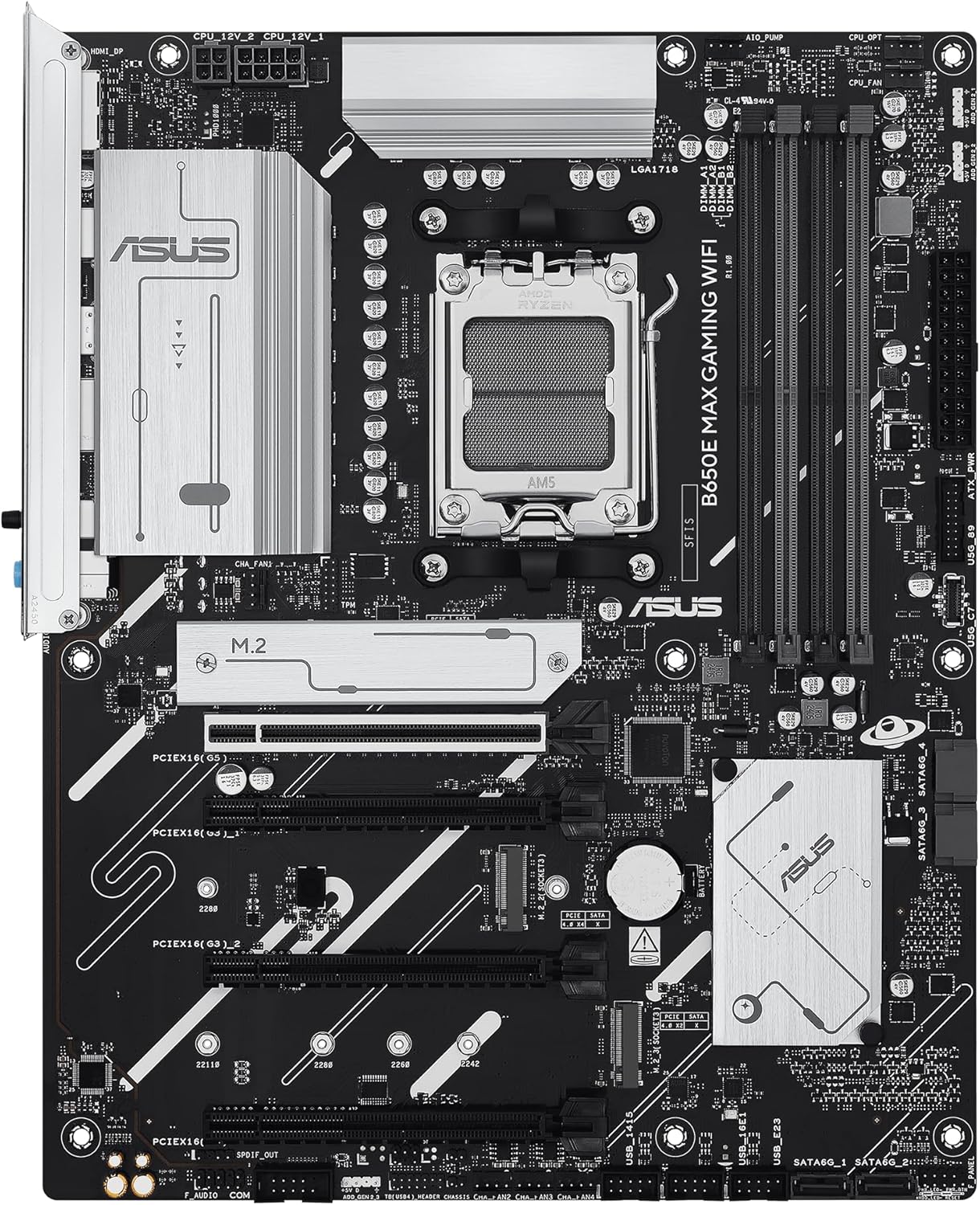 ASUS B650E MAX Gaming WiFi ATX Motherboard, DDR5,, 3X M.2 Slots, Wi-Fi 6E, Realtek 2.5Gb Ethernet