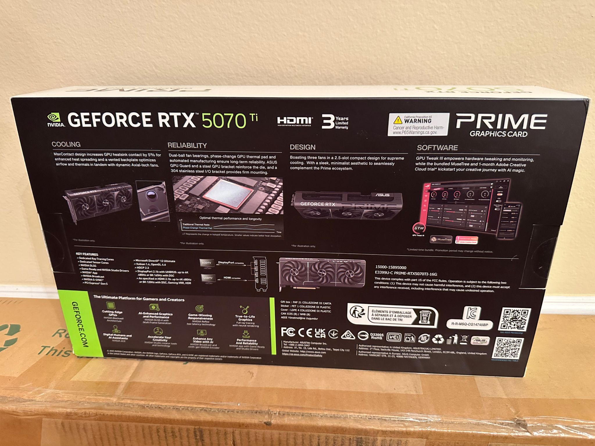 BNIB Asus RTX 5070 ti Prime 16GB
