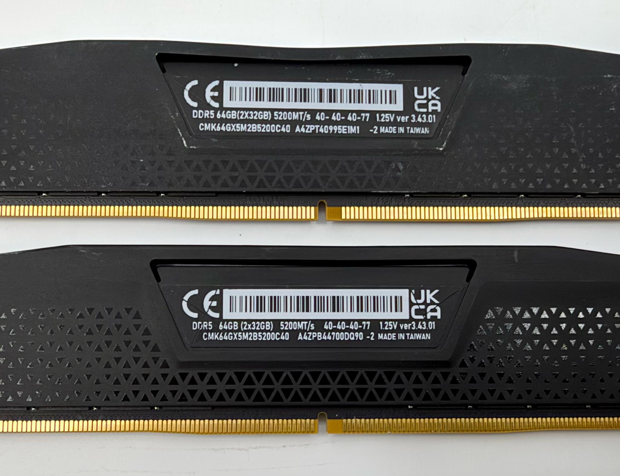 Corsair Vengeance 2X32GB DDR5 Used. Tested. Perfect working Conditon.