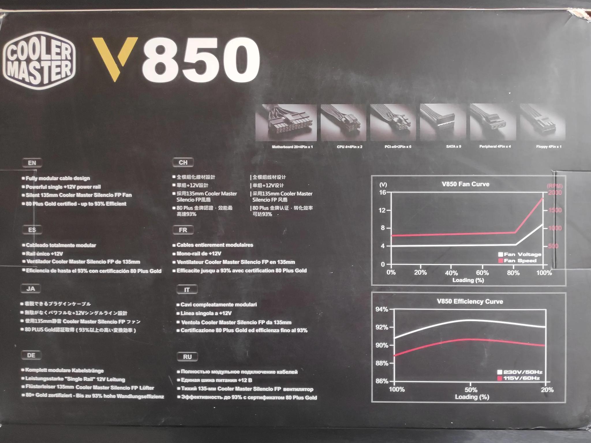 Cooler Master V850 Fully Modular 80 Plus Gold Power Supply
