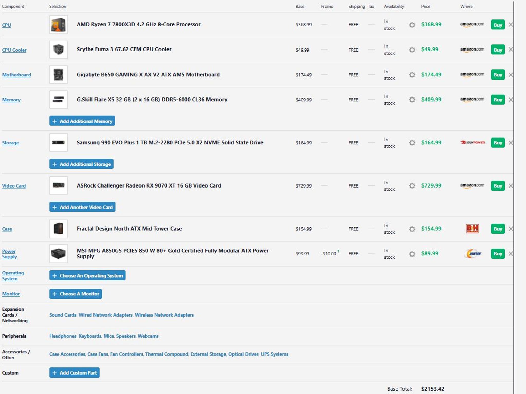 Fractal North 7800x3d+9070xt 1440P/4K Build