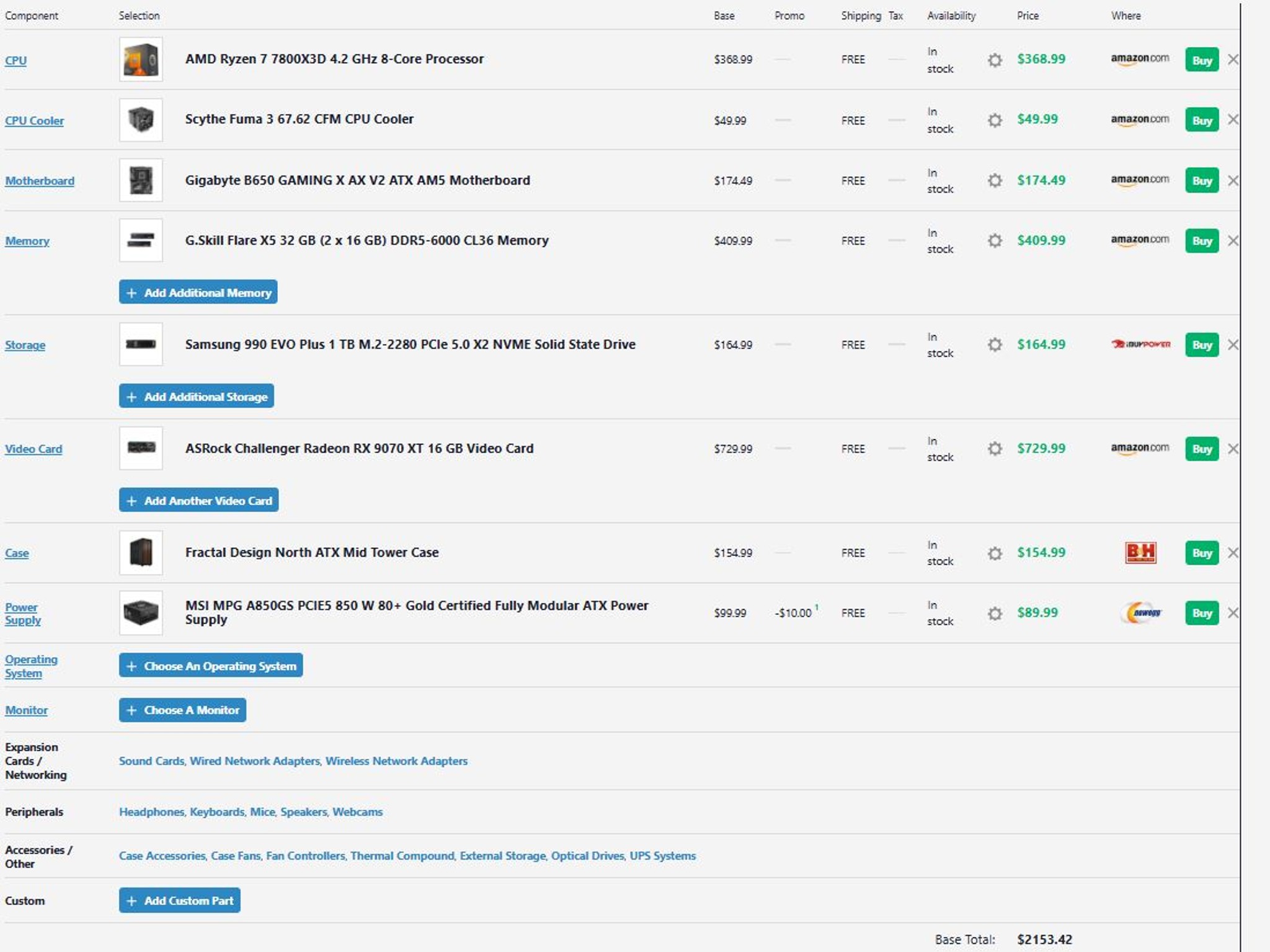 Fractal North 7800x3d+9070xt 1440P/4K Build