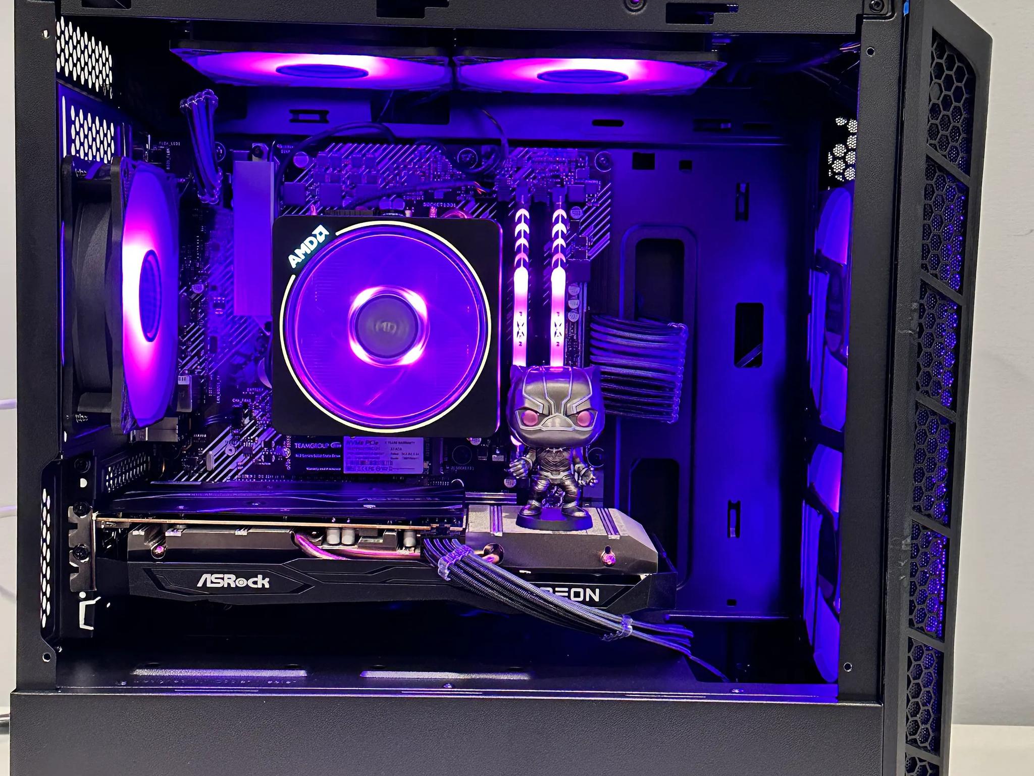 ⚫️🐆Black Panther⚫️🐆 ||Gaming PC-Ryzen 5 5500 6-Core -AMD RX 6600  8GB-1TB NVME SSD-16GB DDR4 RAM