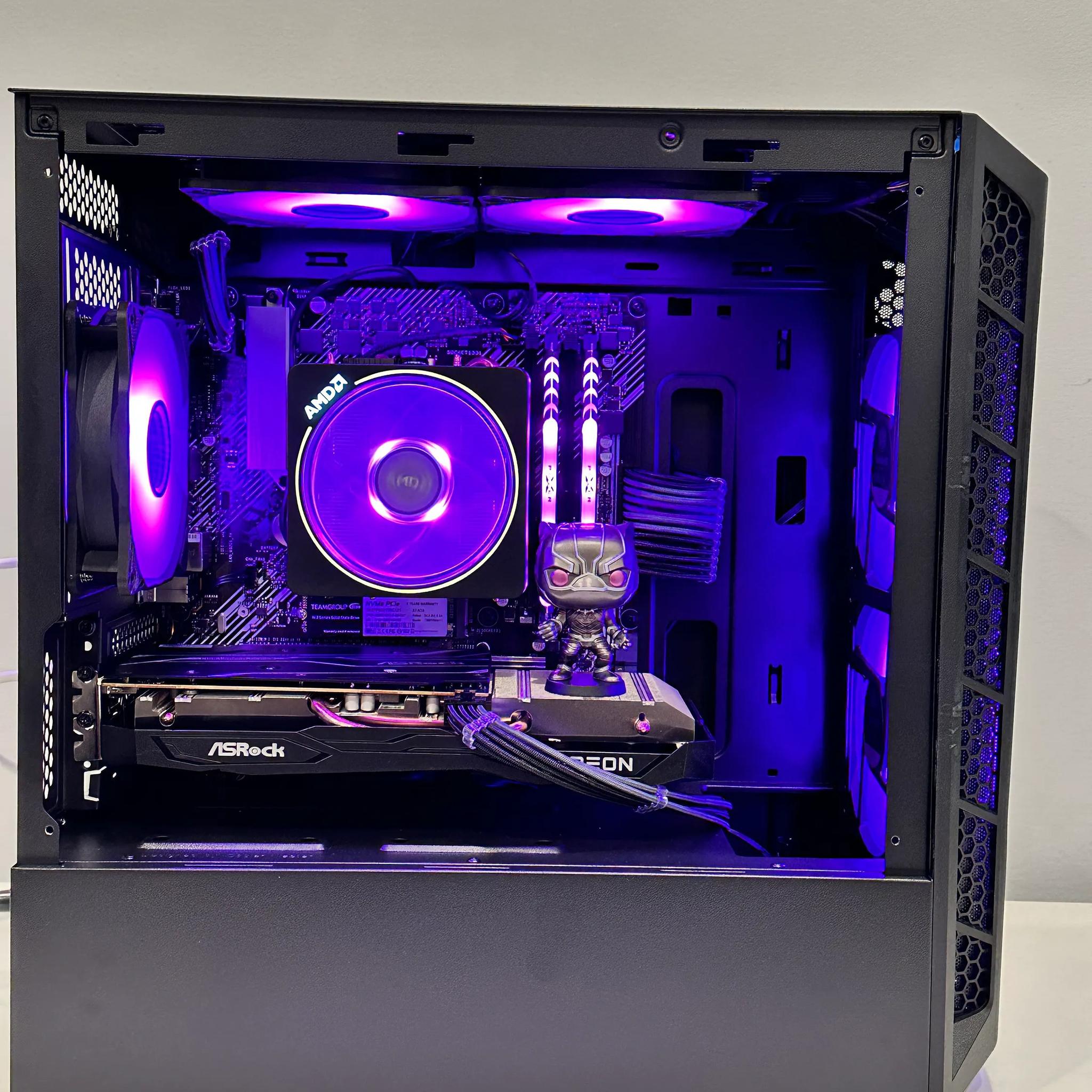 ⚫️🐆Black Panther⚫️🐆 ||Gaming PC-Ryzen 5 5500 6-Core -AMD RX 6600  8GB-1TB NVME SSD-16GB DDR4 RAM