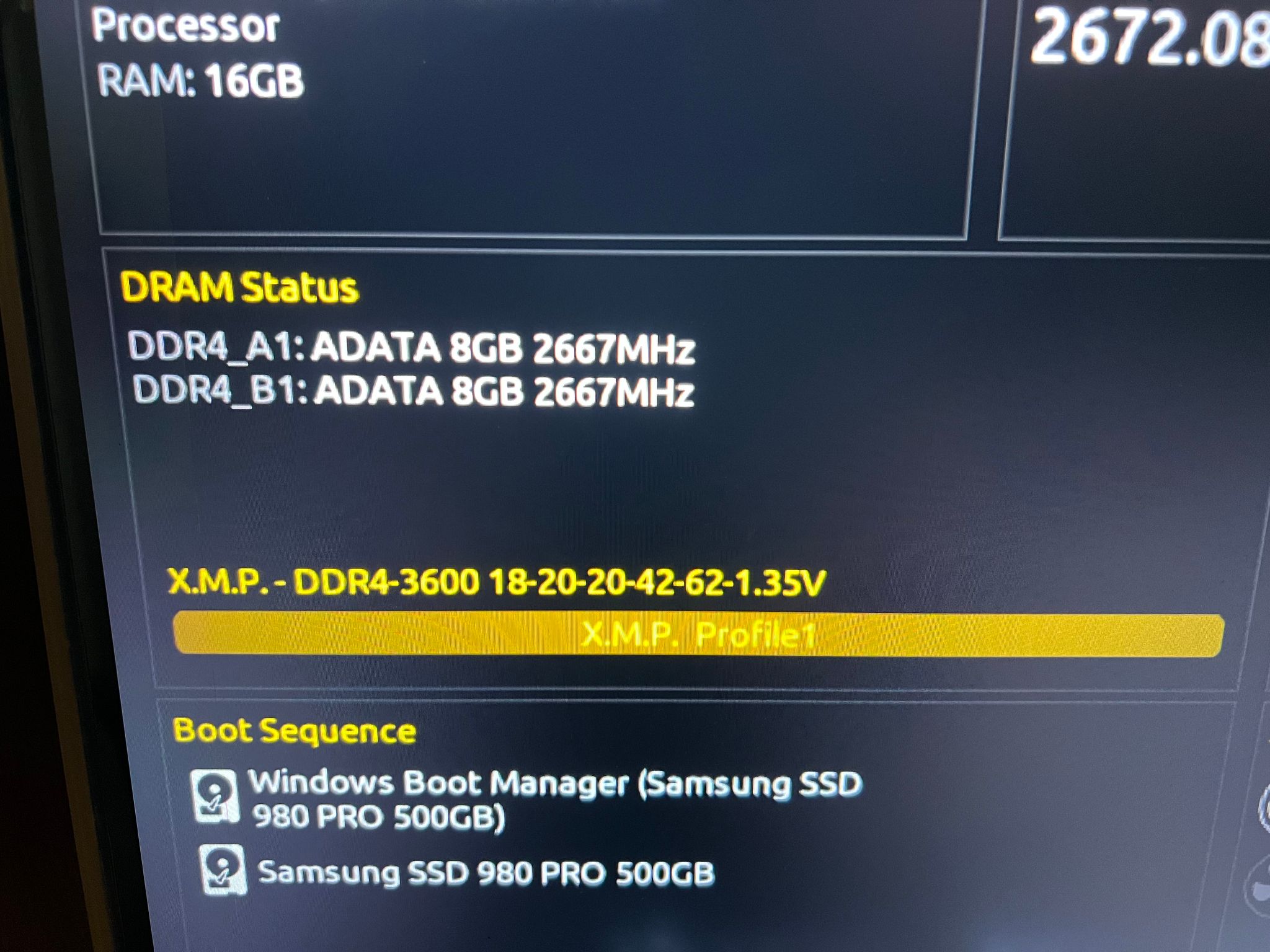 16GB (2x8GB) DDR4-3600MHz CL18 ADATA RGB White RAM Memory