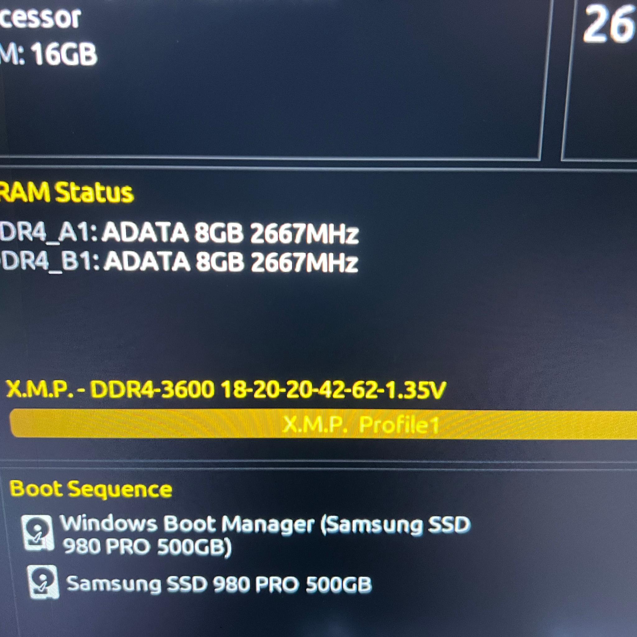 16GB (2x8GB) DDR4-3600MHz CL18 ADATA RGB White RAM Memory