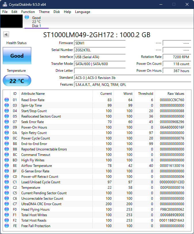 USED - Seagate 1TB BarraCuda 7200 RPM 128MB Cache SATA 6.0Gb/s 2.5" Laptop Internal HDD ST1000LM049
